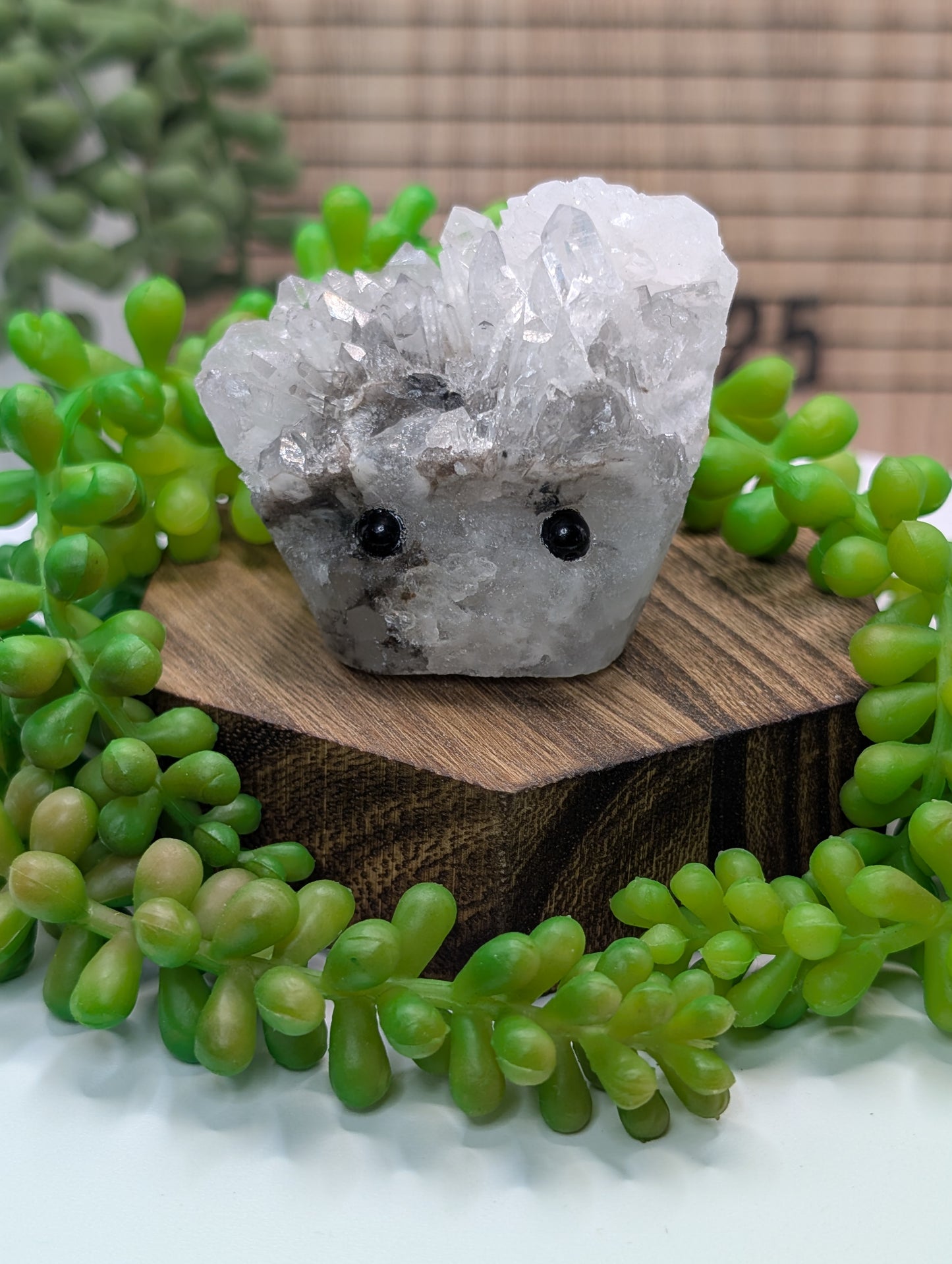 Clear Quartz Crystal Cluster Rock Buddies aka Hedgehogs - Up For Adoption!