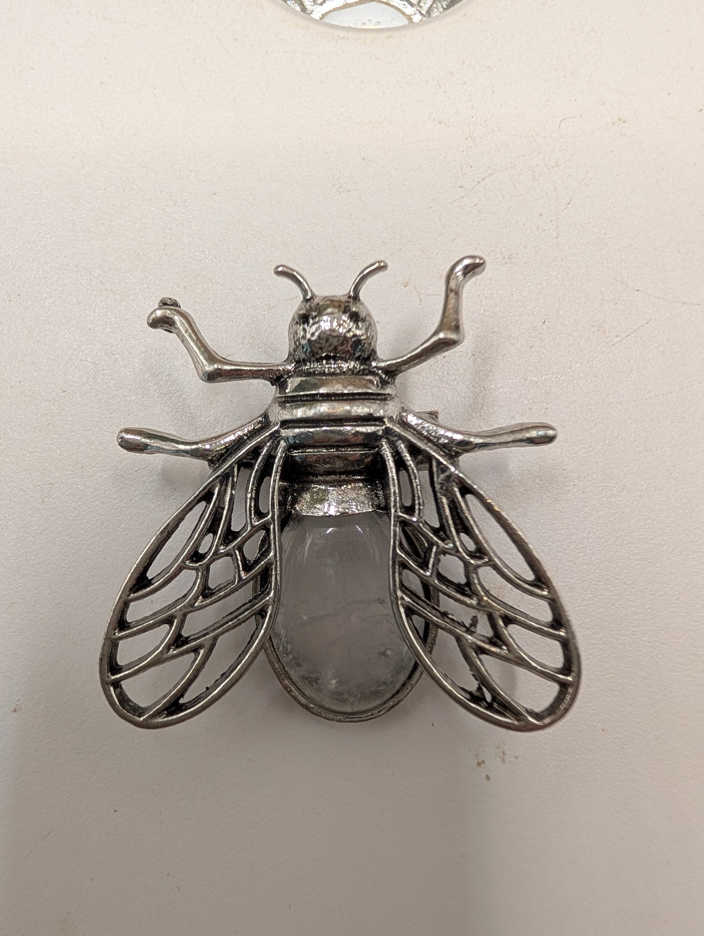 Crystal Bee Pendants & Brooch Pins - Gemstone Insect Jewelry