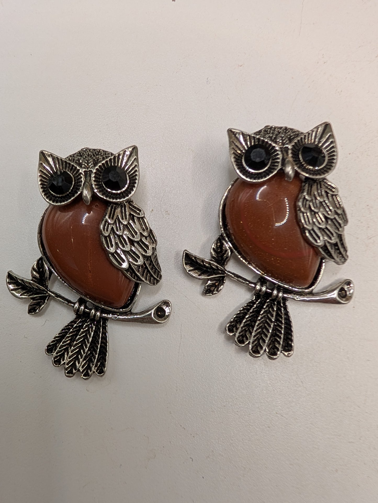 Silver & Crystal Owl Pendants - Gemstone Jewelry