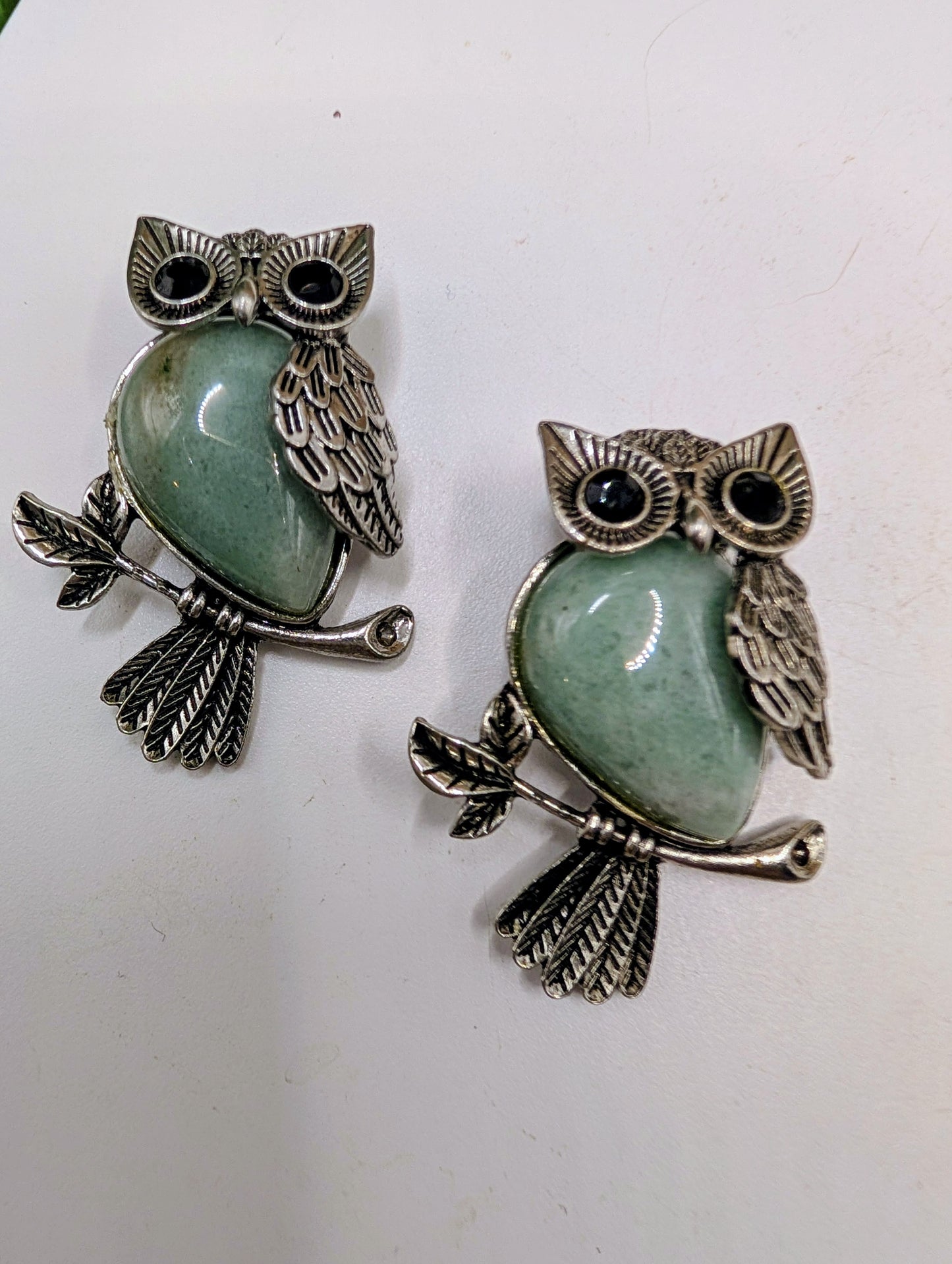 Silver & Crystal Owl Pendants - Gemstone Jewelry