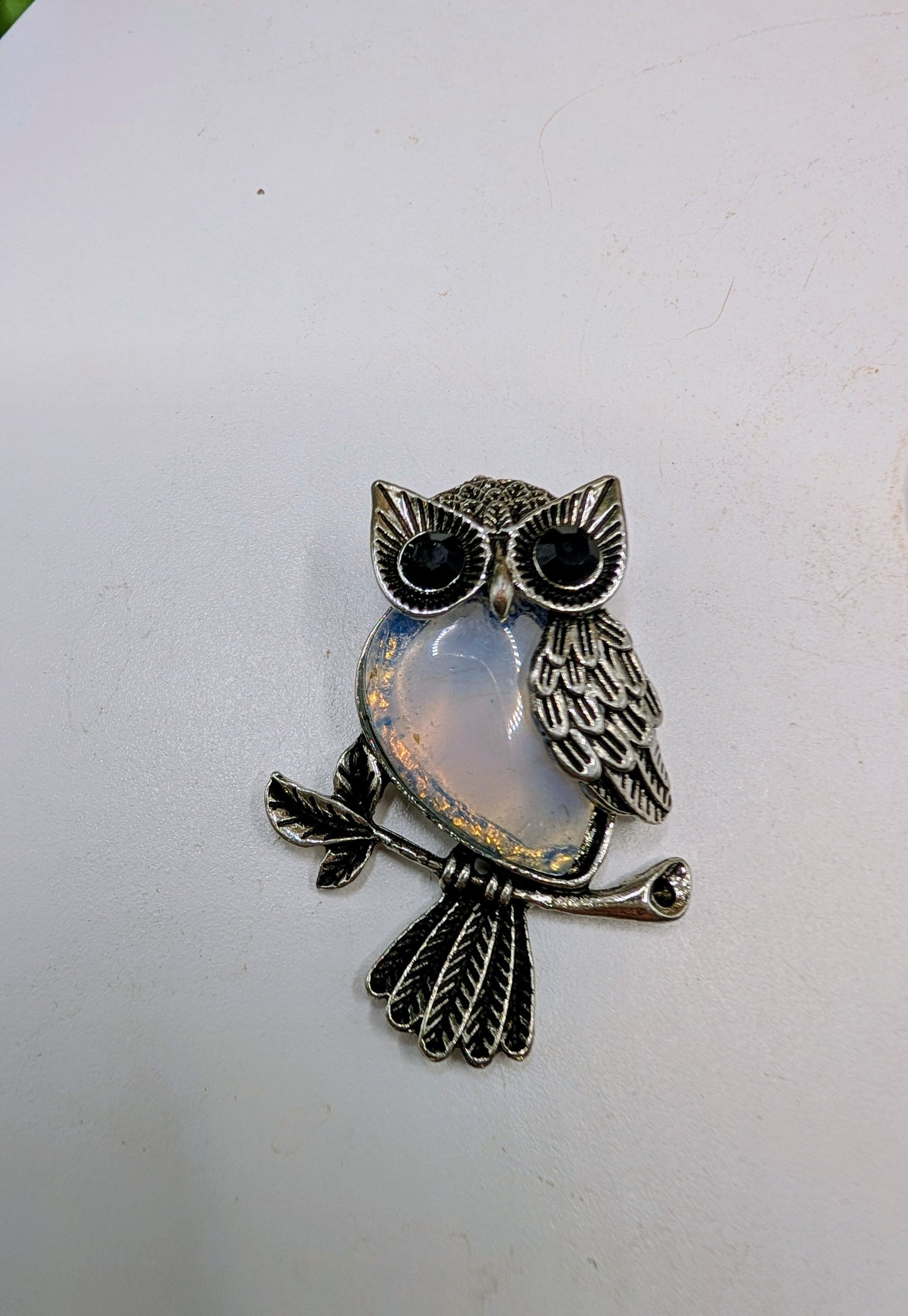 Silver & Crystal Owl Pendants - Gemstone Jewelry