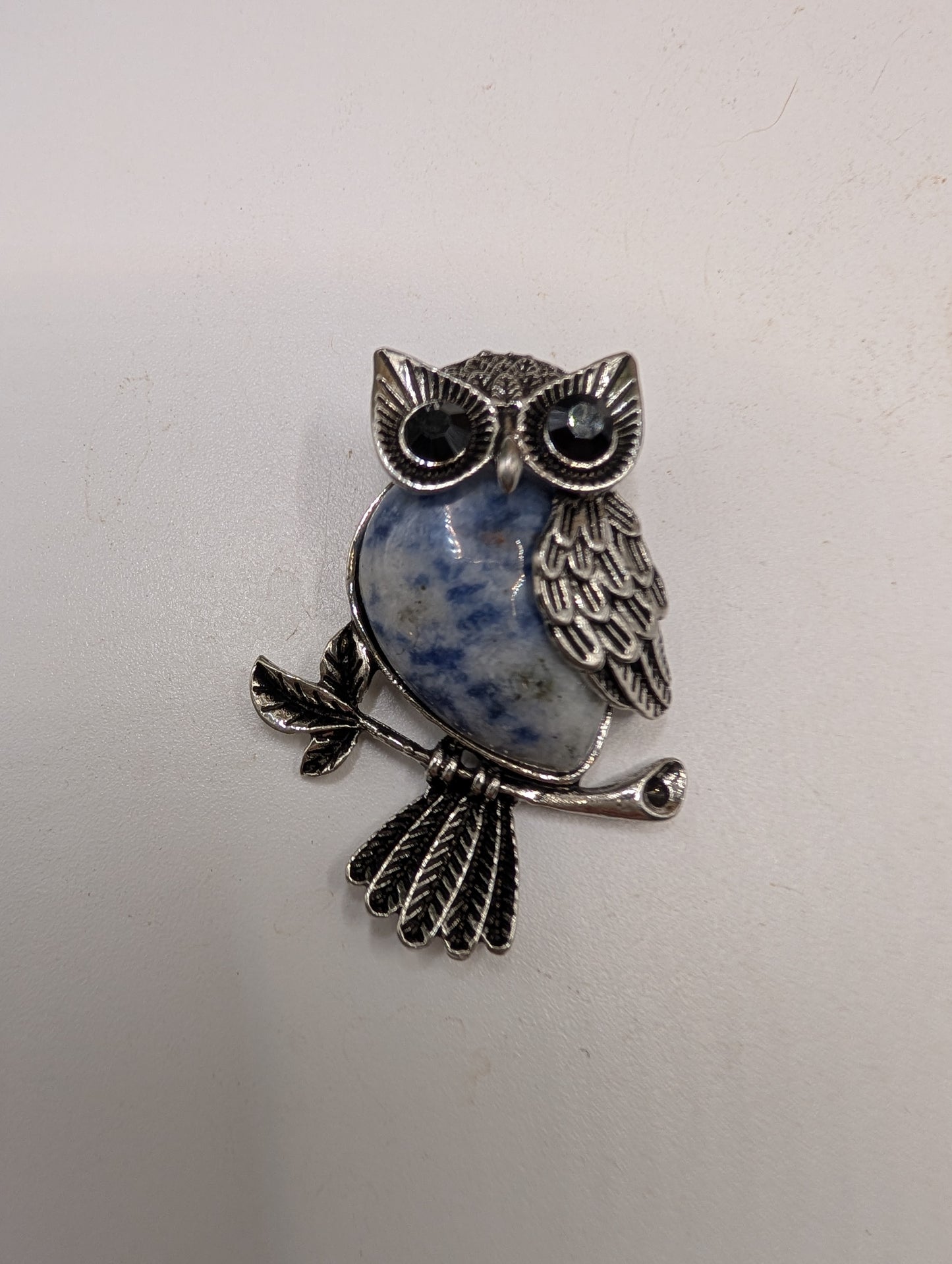 Silver & Crystal Owl Pendants - Gemstone Jewelry