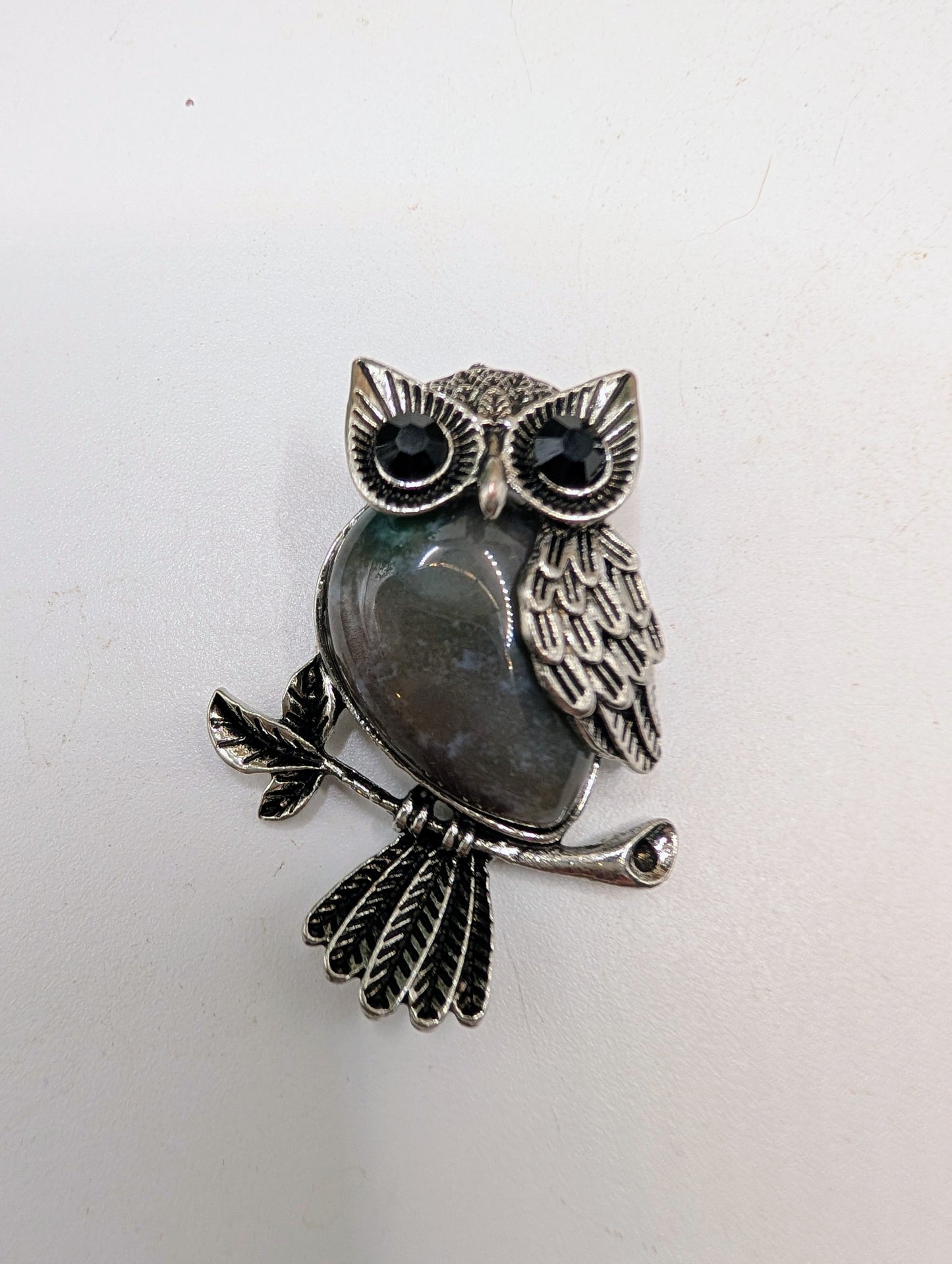 Silver & Crystal Owl Pendants - Gemstone Jewelry