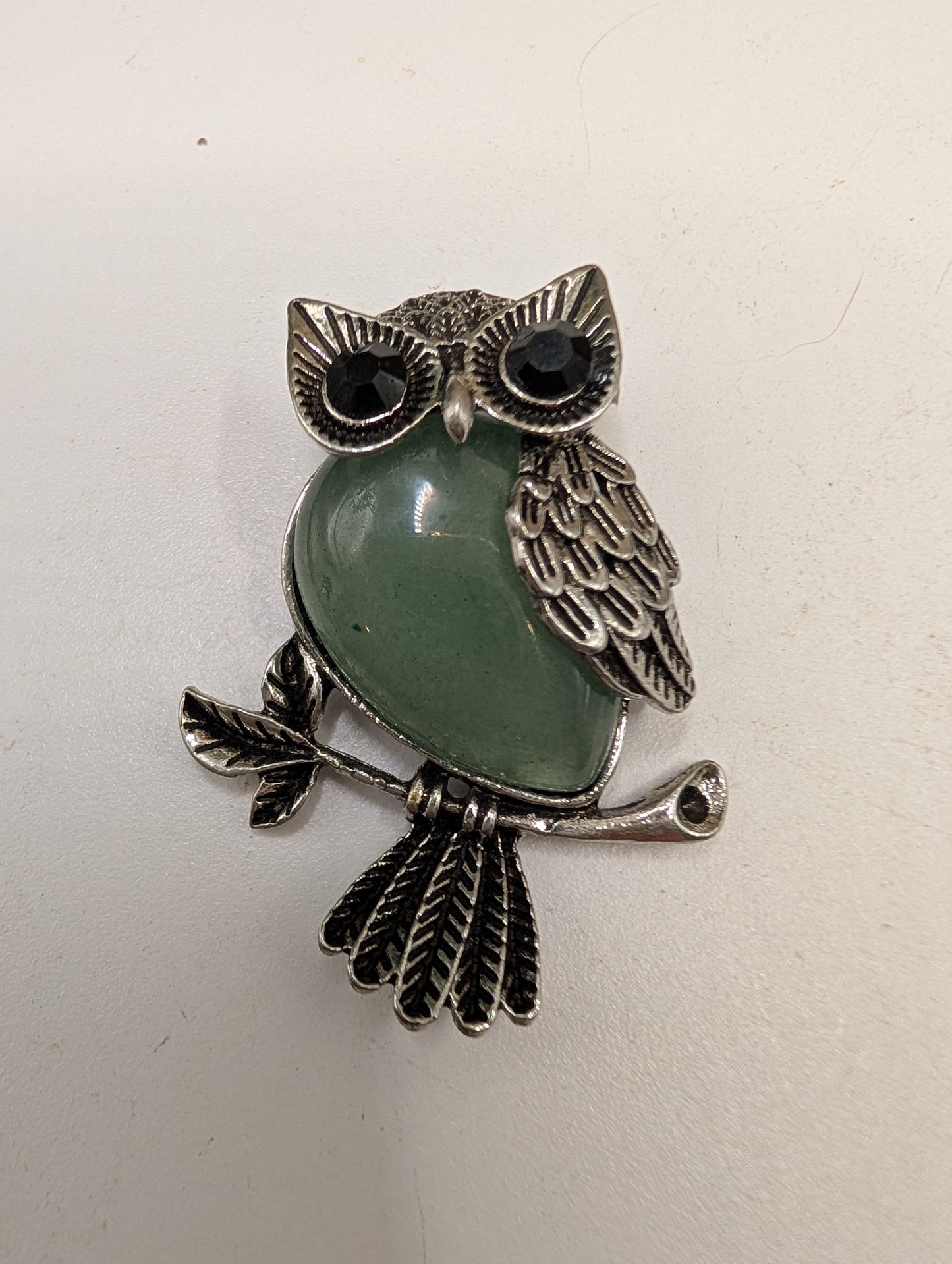 Silver & Crystal Owl Pendants - Gemstone Jewelry