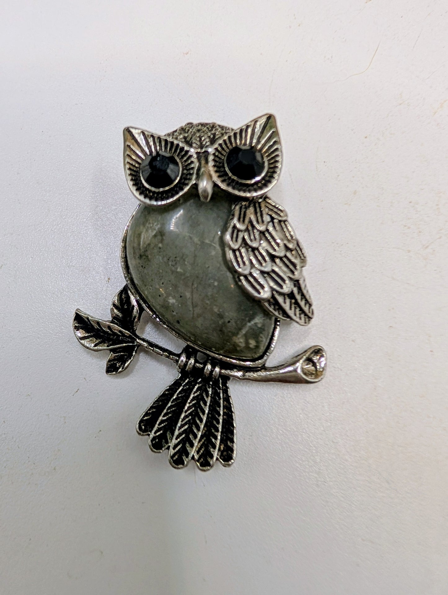 Silver & Crystal Owl Pendants - Gemstone Jewelry