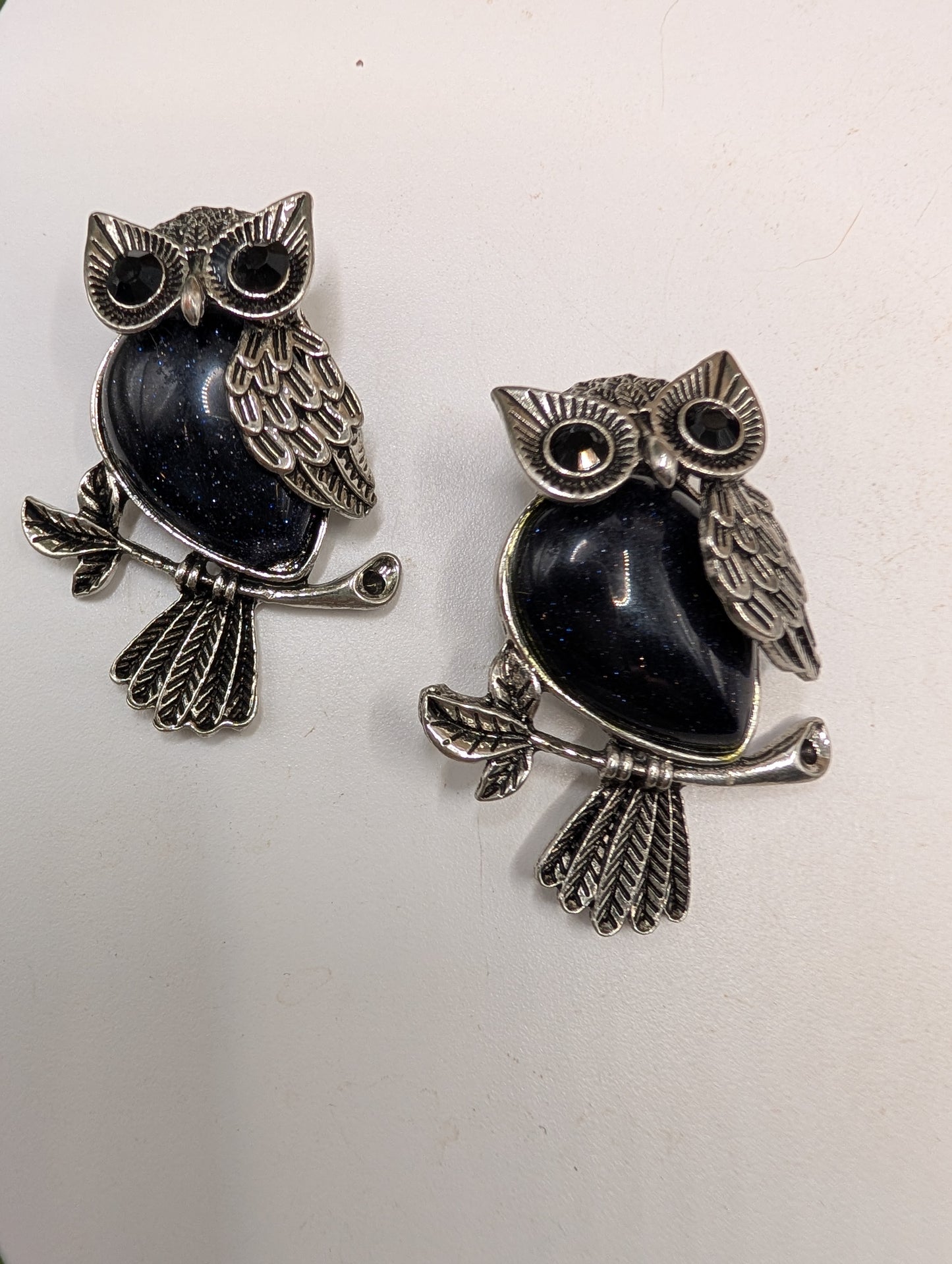 Silver & Crystal Owl Pendants - Gemstone Jewelry