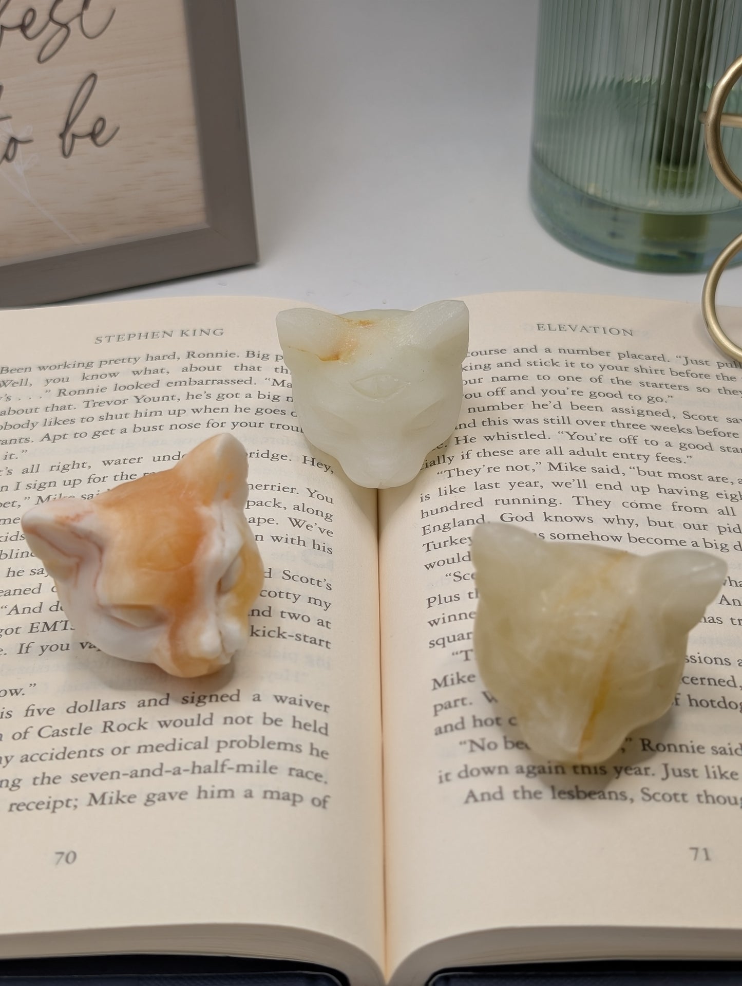 Crystal Cat Head with All-Seeing Eye – Carved Stone Spirit Totem