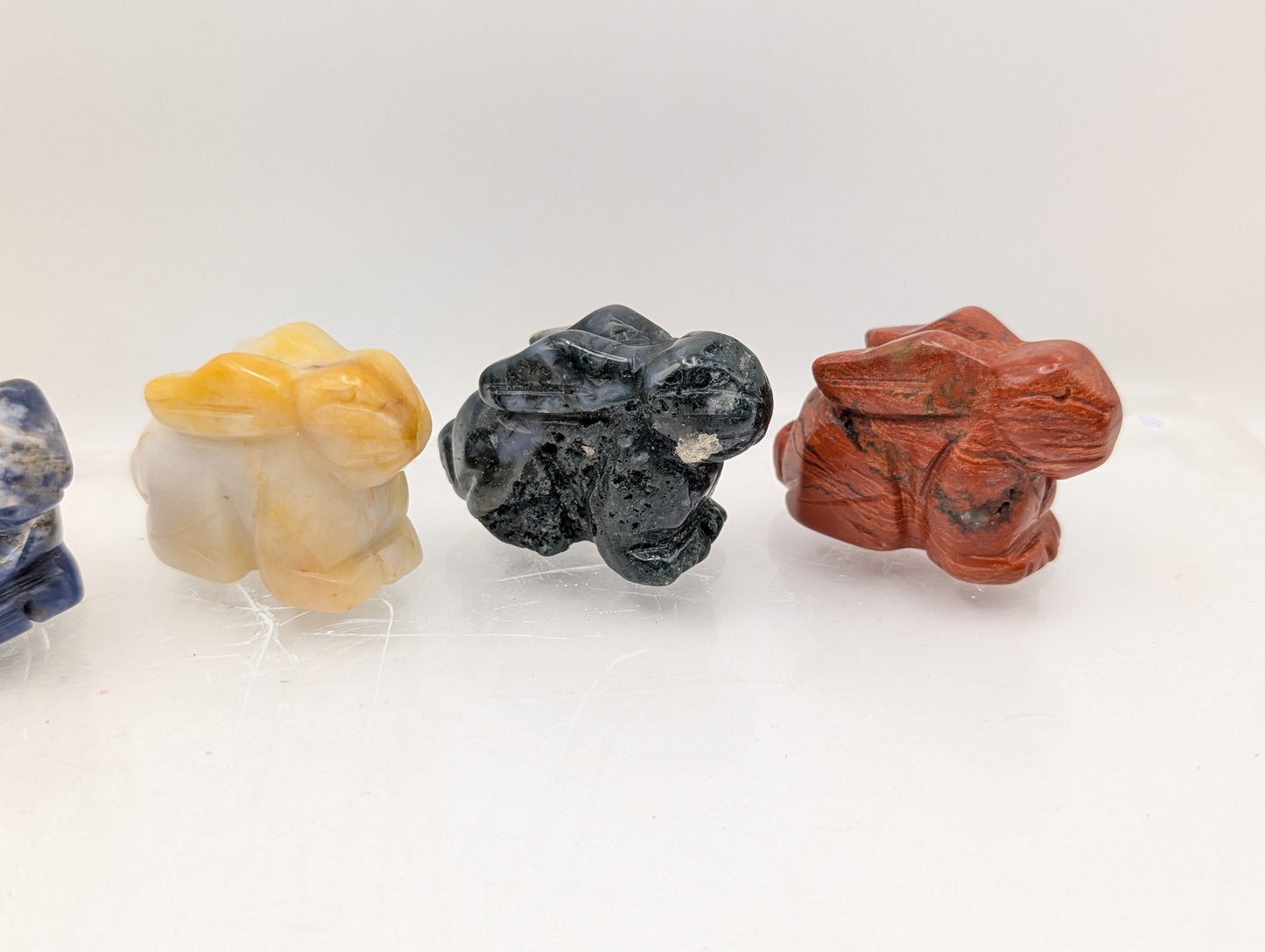 Crystal Rabbit Carvings; Bunnies in Various Stones