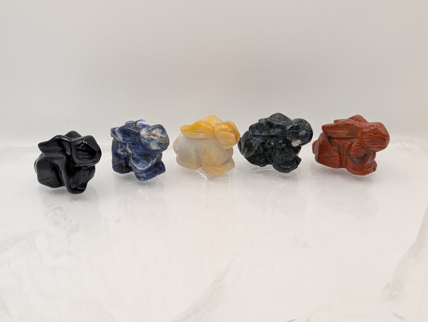 Crystal Rabbit Carvings; Bunnies in Various Stones