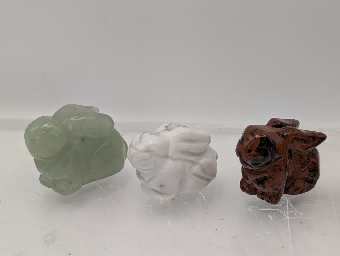 Crystal Rabbit Carvings; Bunnies in Various Stones