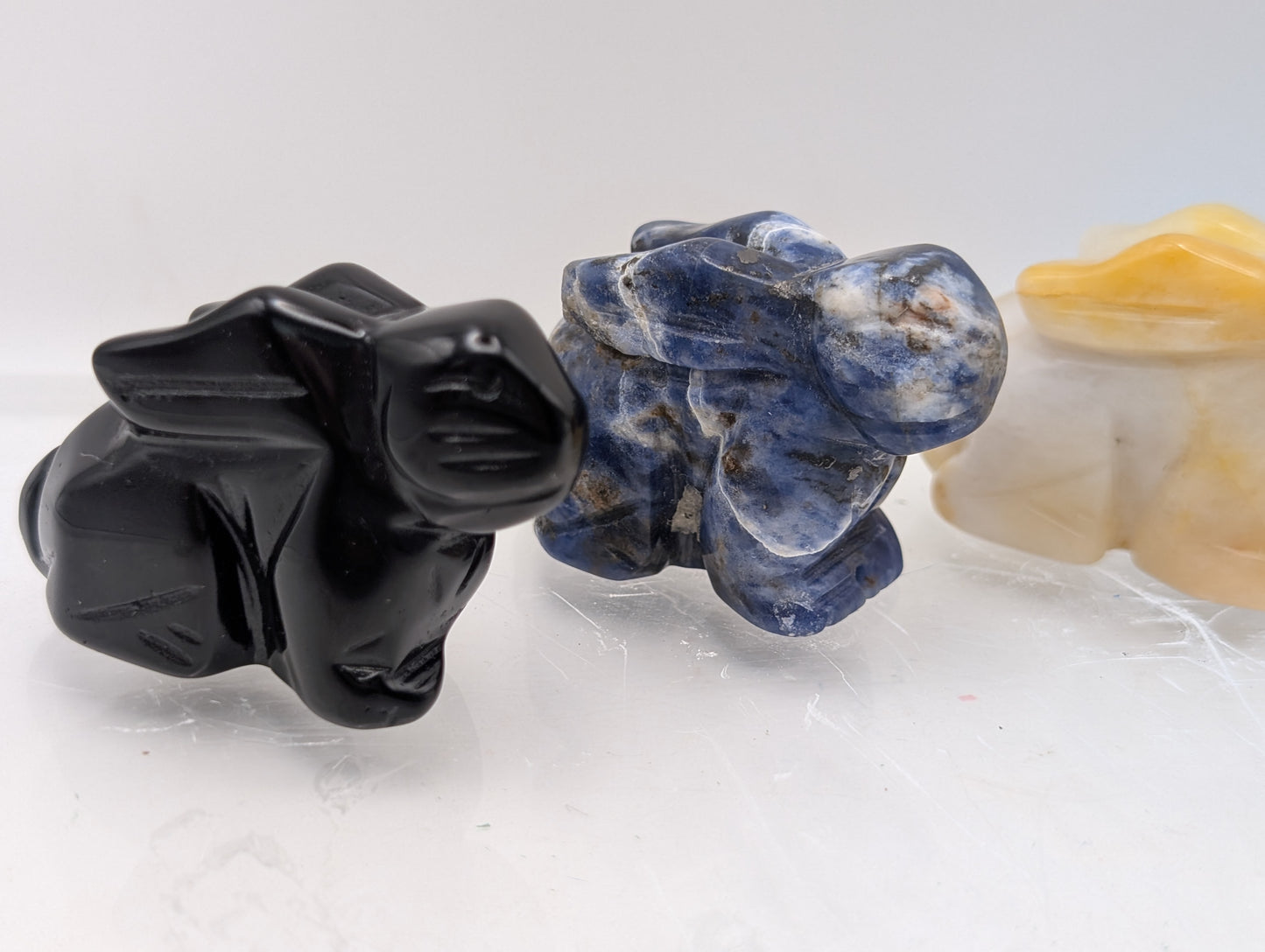 Crystal Rabbit Carvings; Bunnies in Various Stones