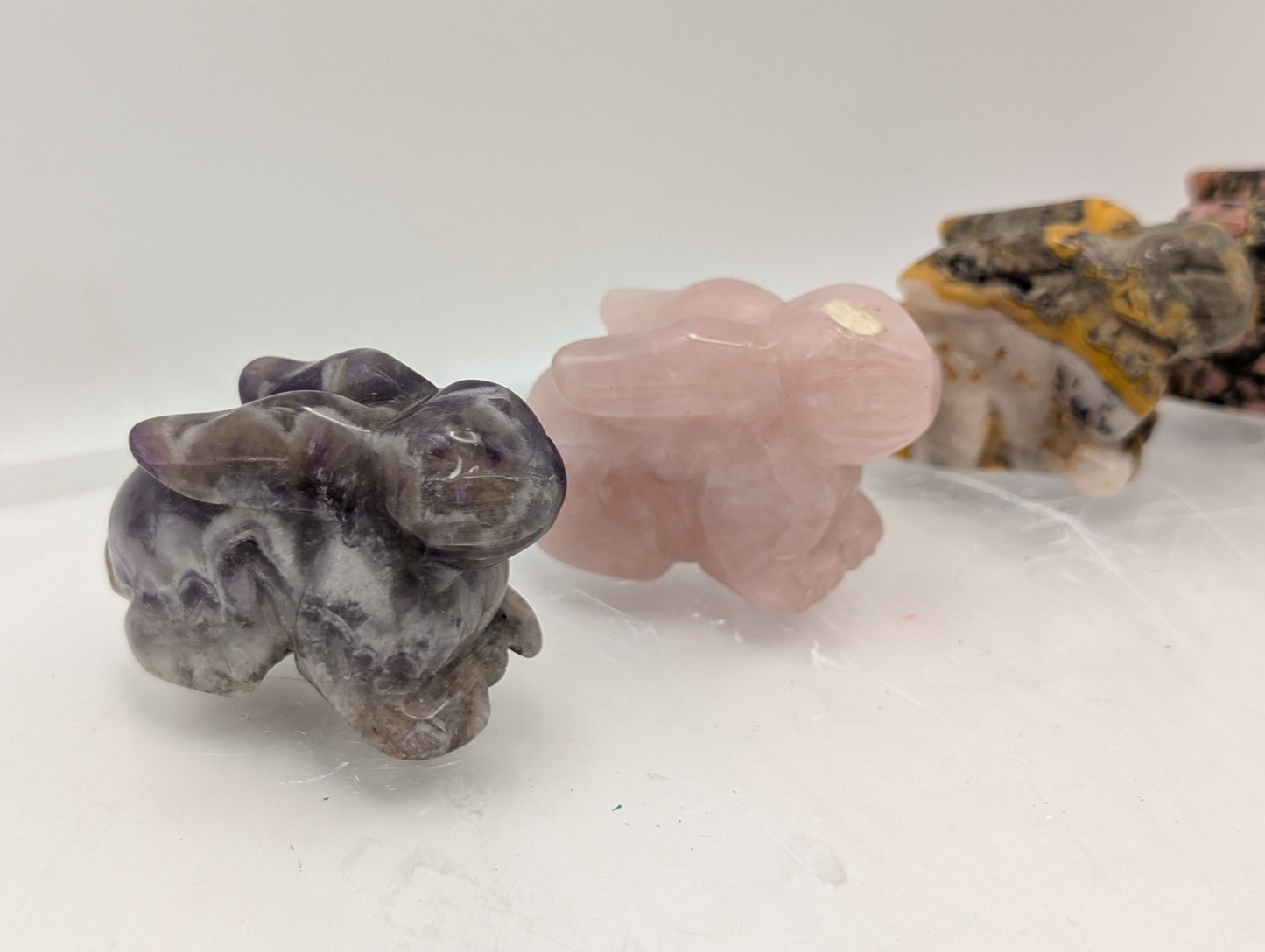 Crystal Rabbit Carvings; Bunnies in Various Stones
