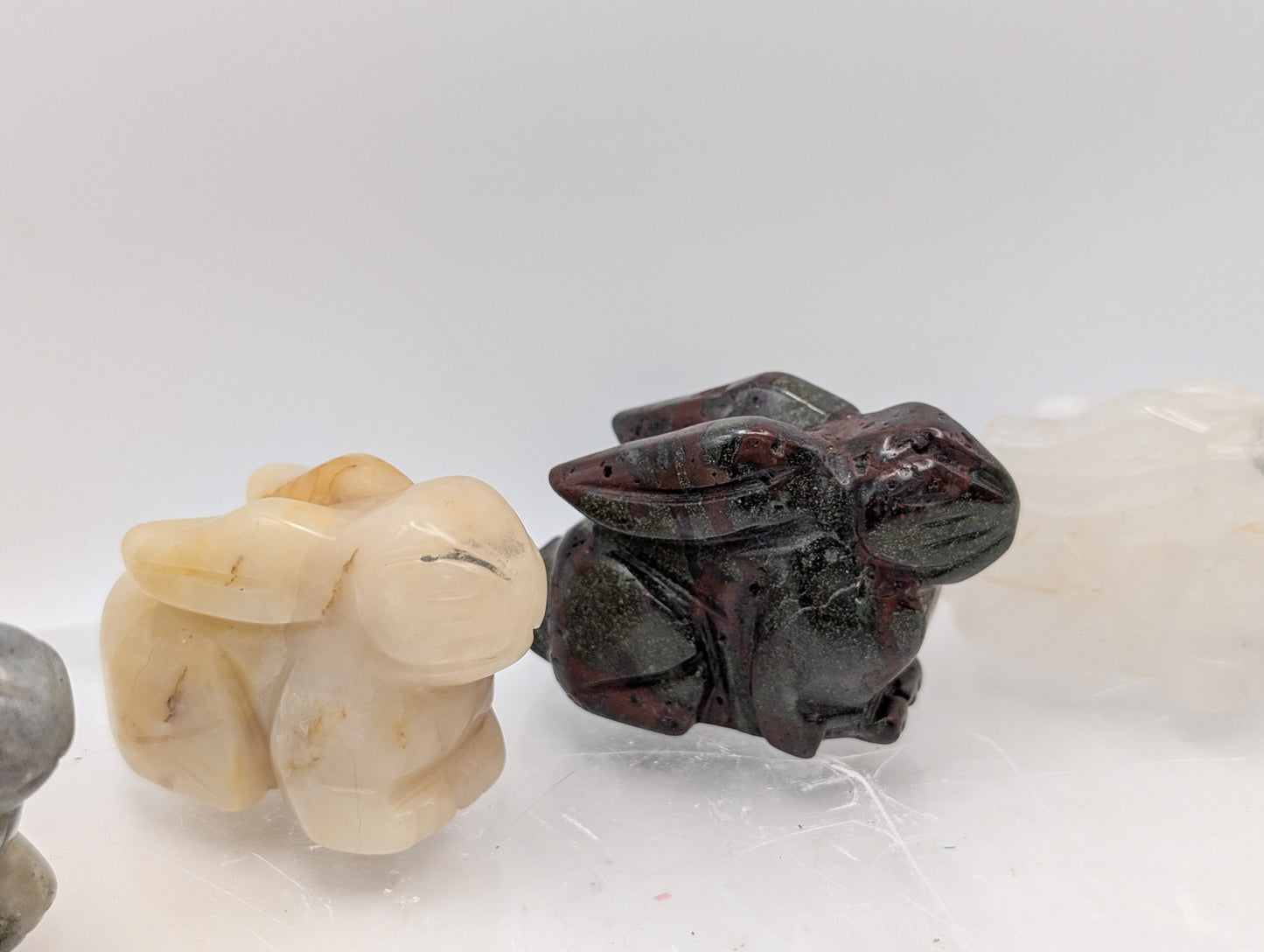 Crystal Rabbit Carvings; Bunnies in Various Stones