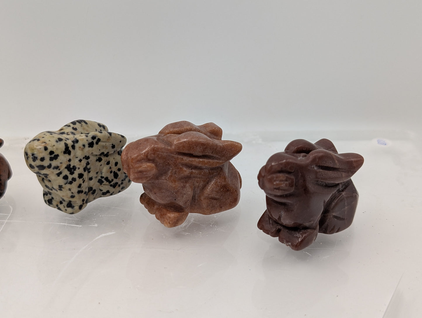 Crystal Rabbit Carvings; Bunnies in Various Stones