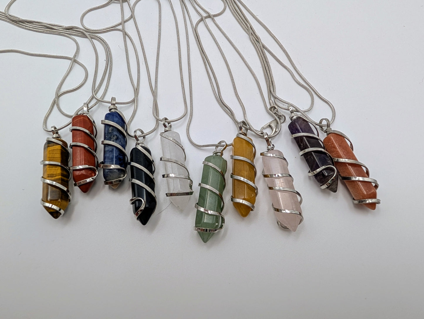 Crystal Point Pendant on Silver Chain