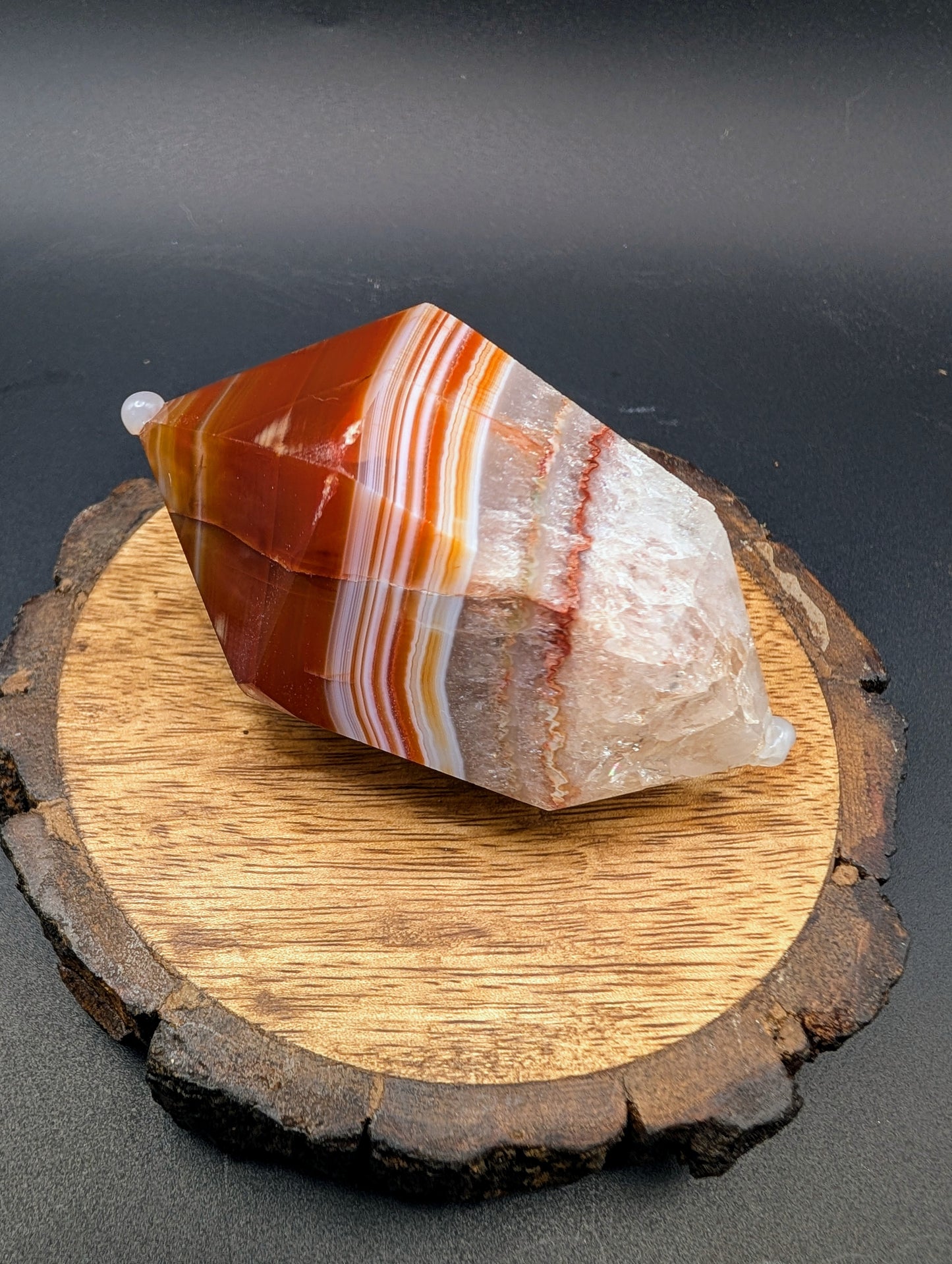 Double Terminated Druzy Carnelian or Clear Quartz Points