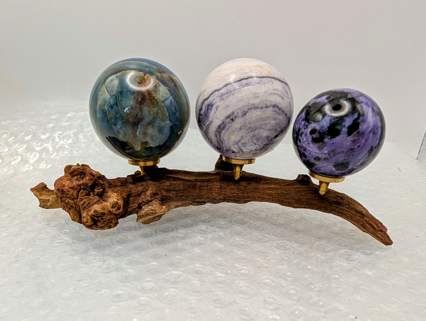 Natural Drift Wood Sphere Stands