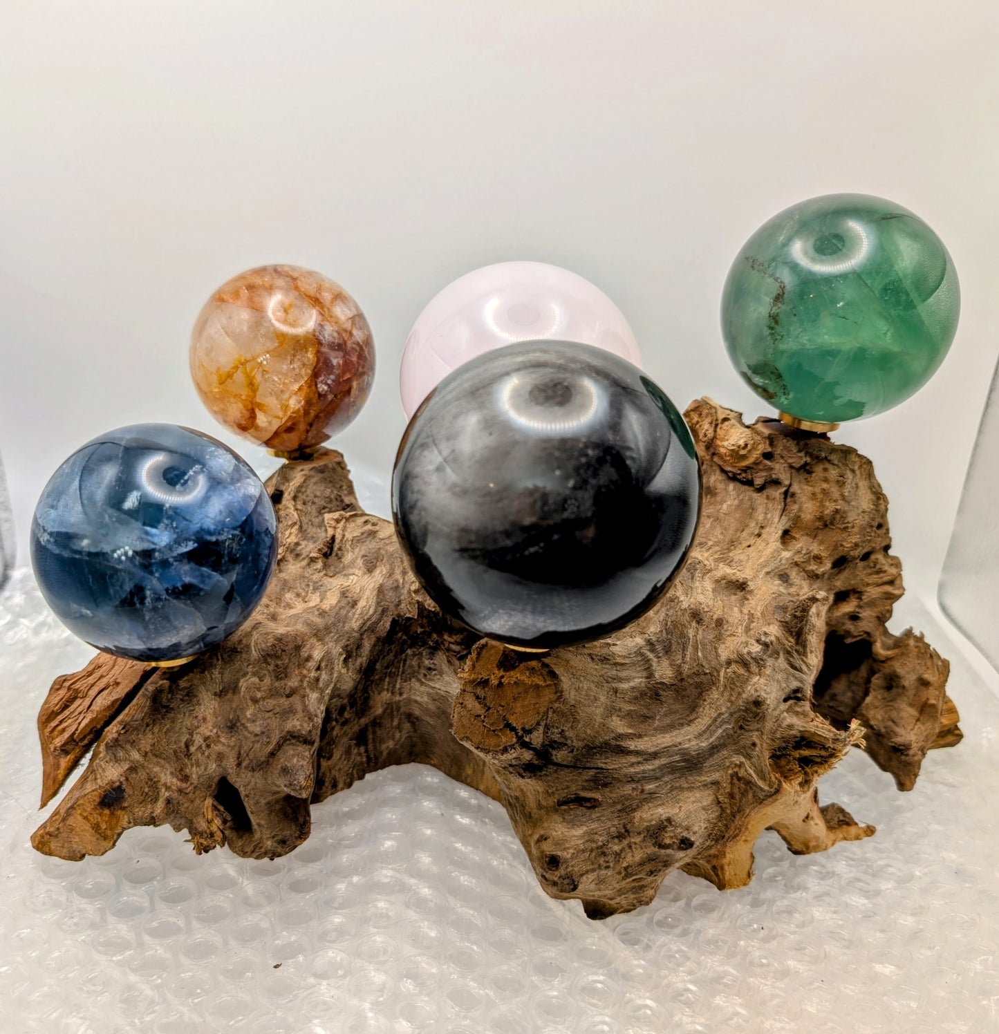 Large Natural Drift Wood Sphere Stand - Holds 5 Spheres!!
