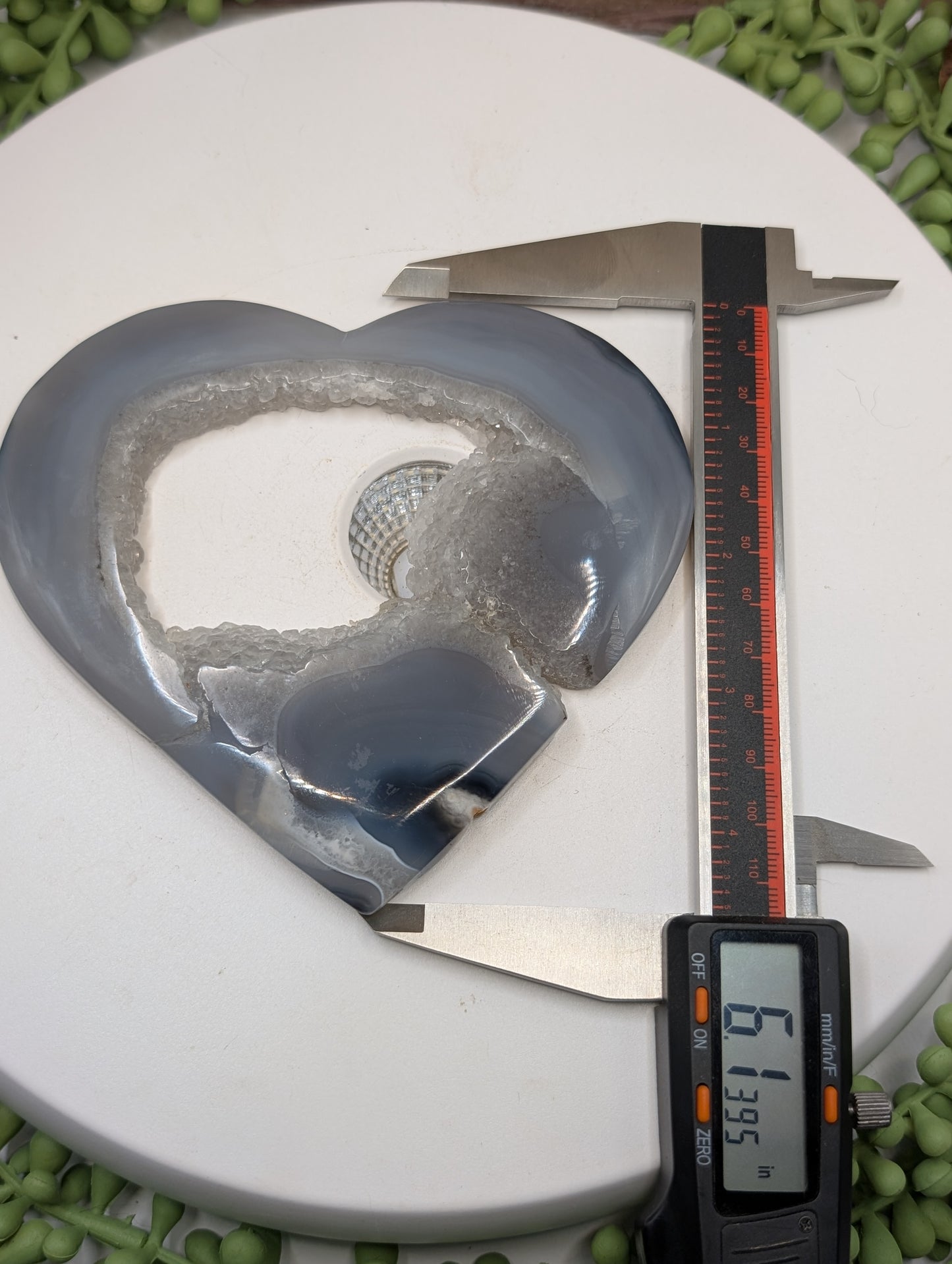 Large Druzy Agate Heart