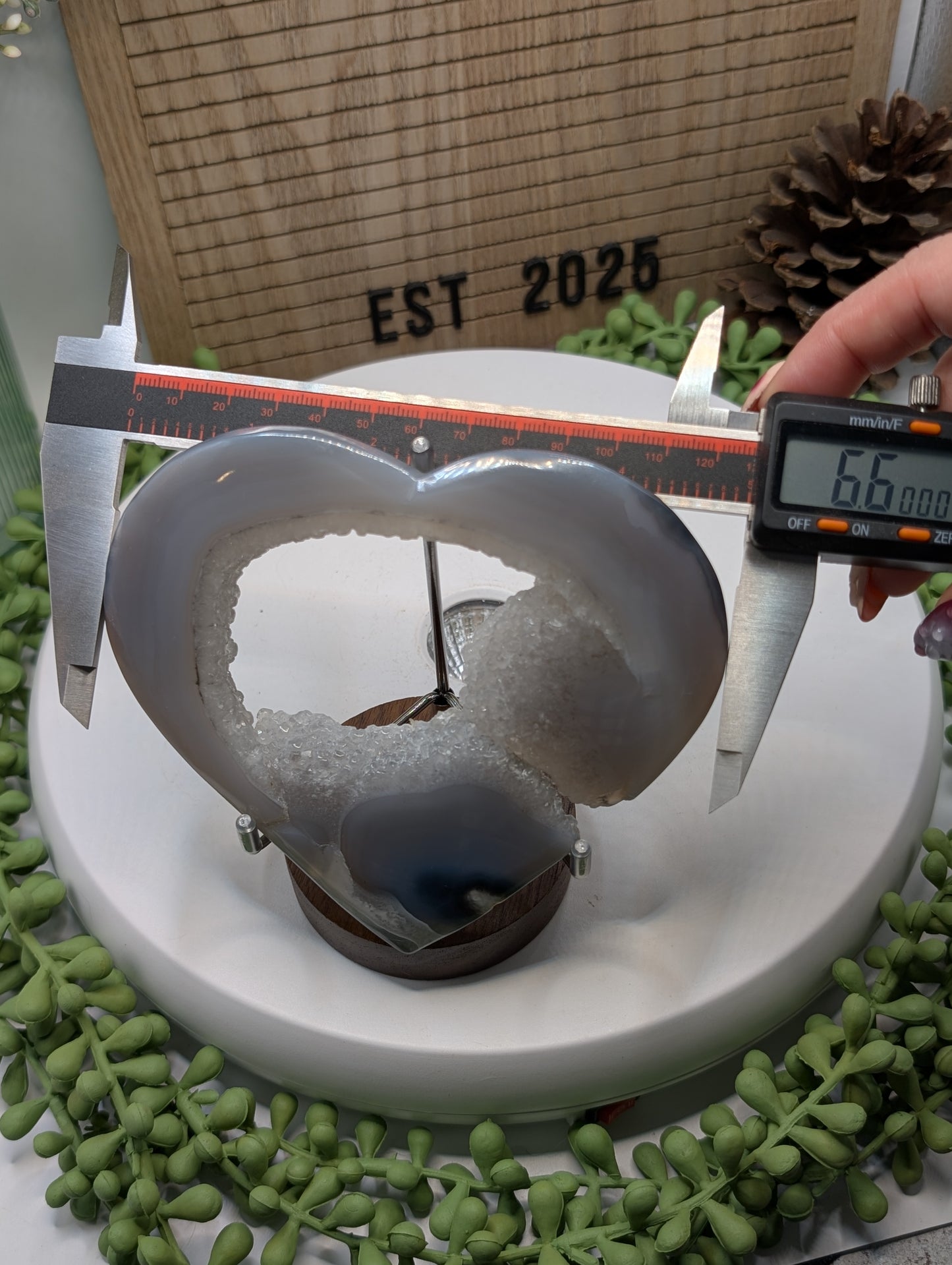 Large Druzy Agate Heart