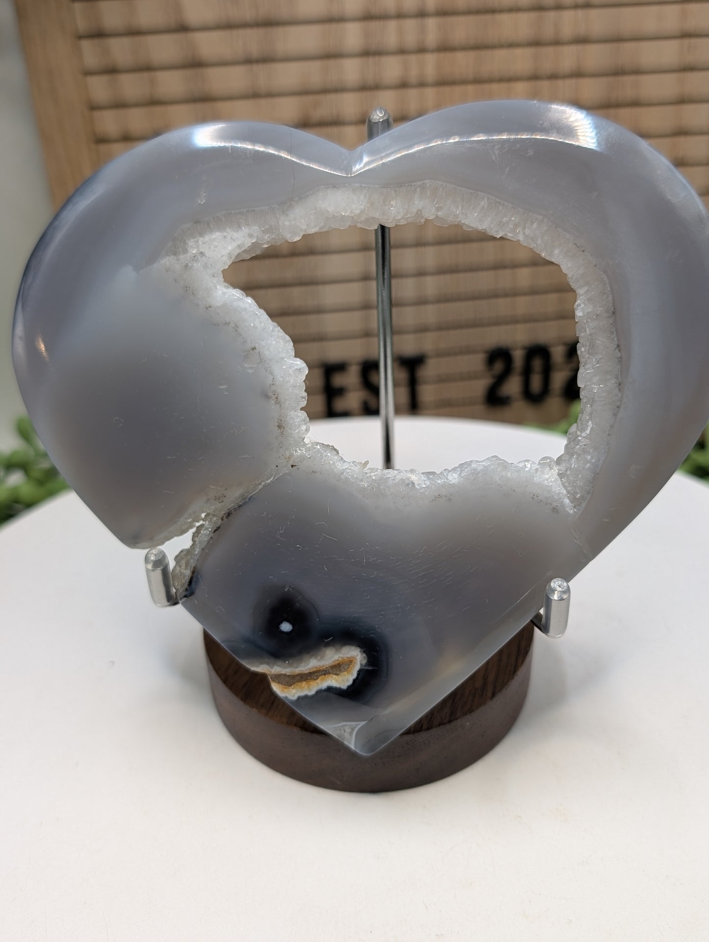 Large Druzy Agate Heart