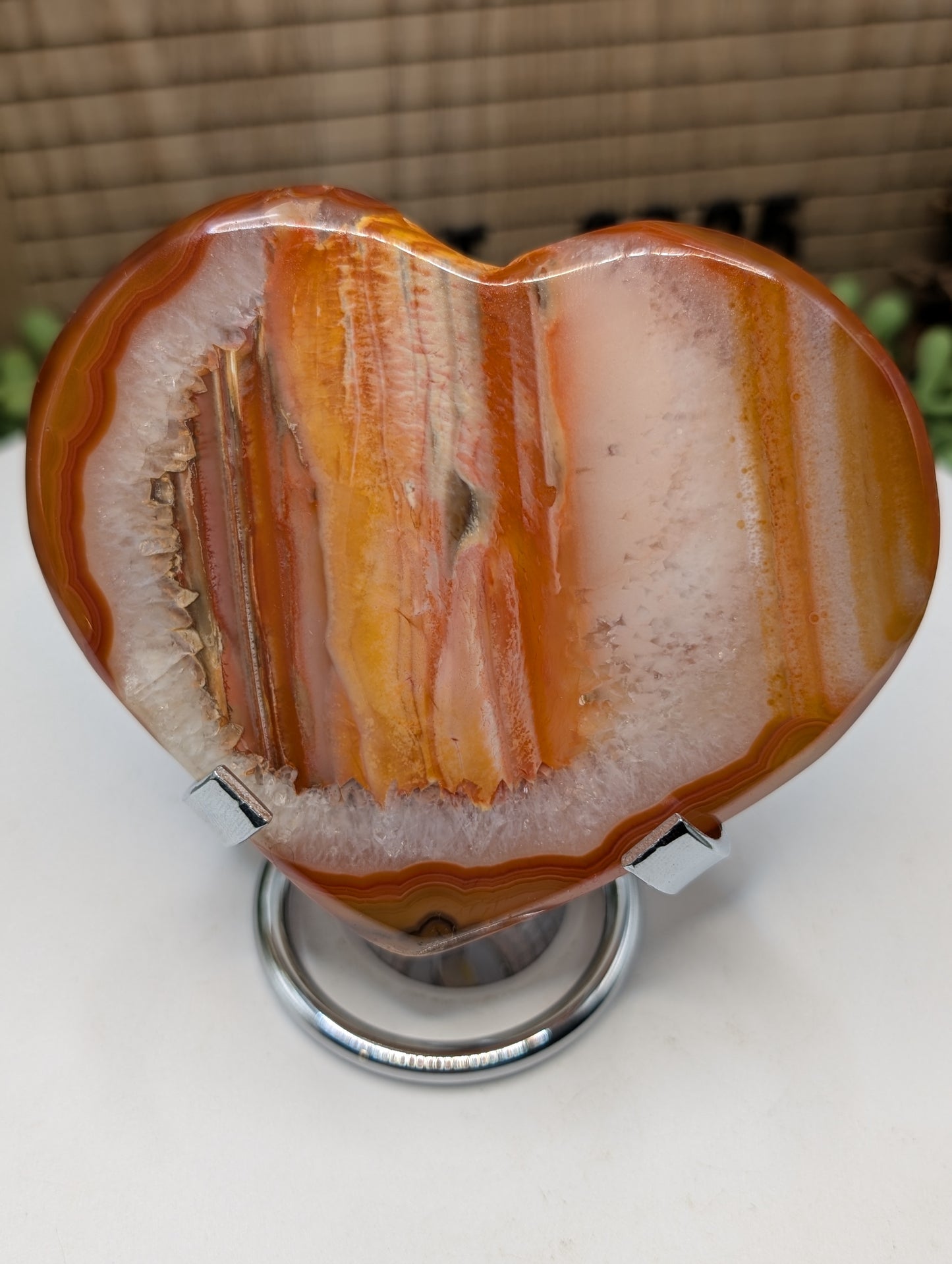 Carnelian Druzy Heart