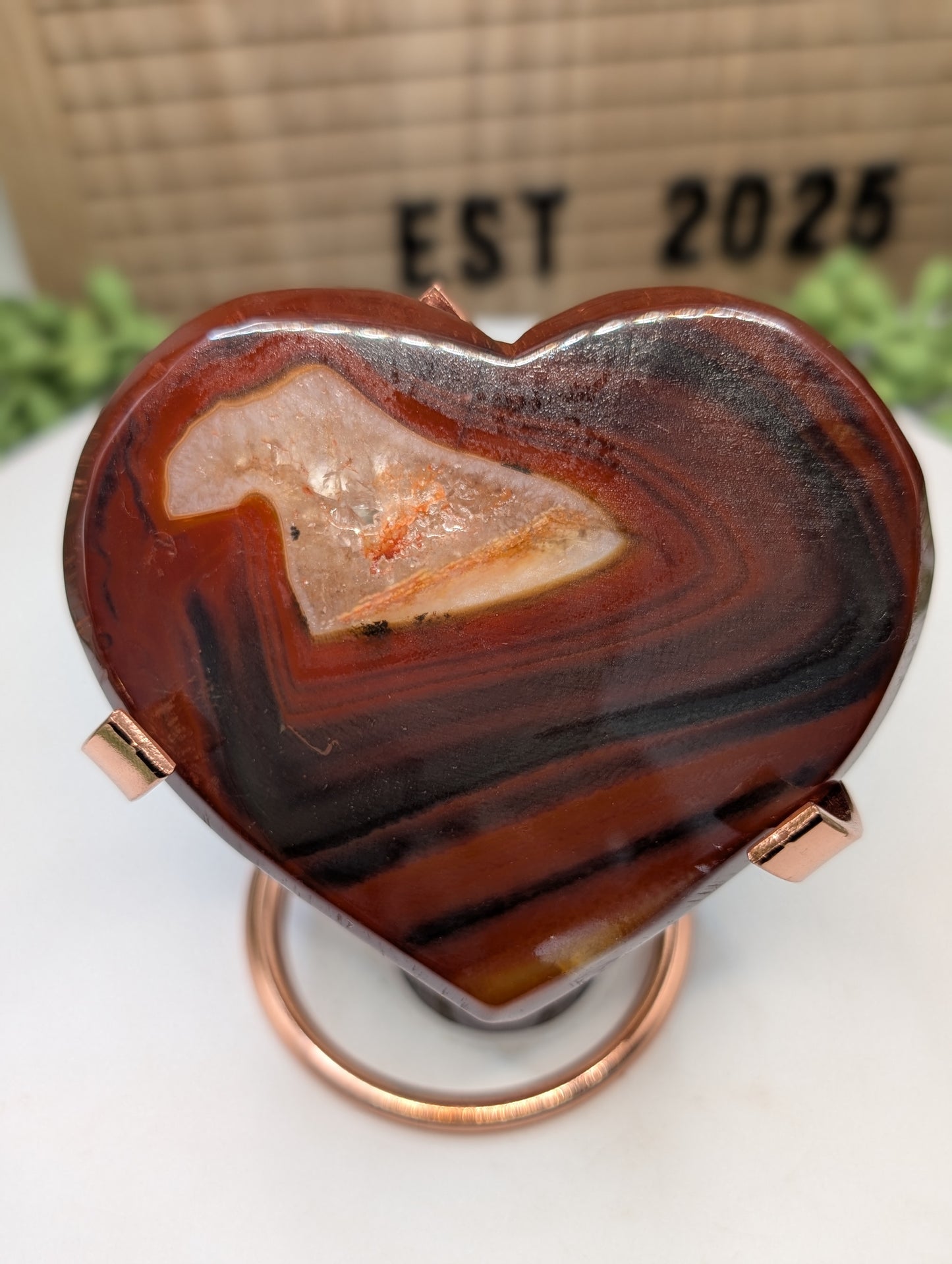 Carnelian Druzy Heart