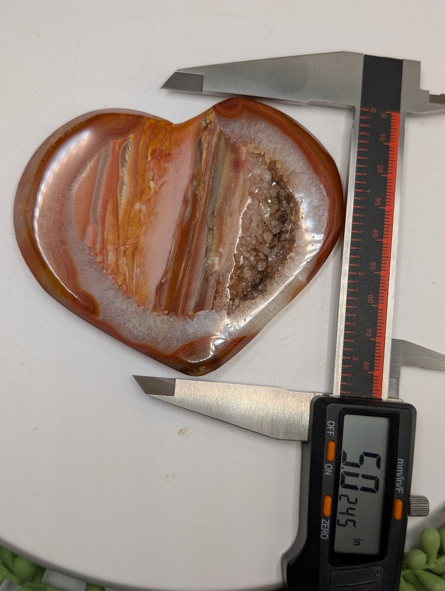 Carnelian Druzy Heart