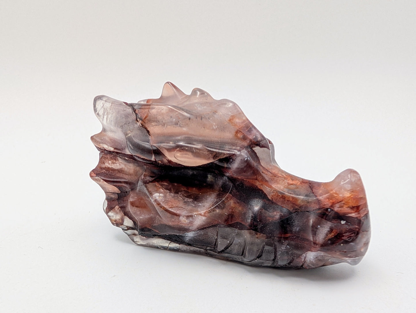 Fire Quartz Crystal Dragon Heads