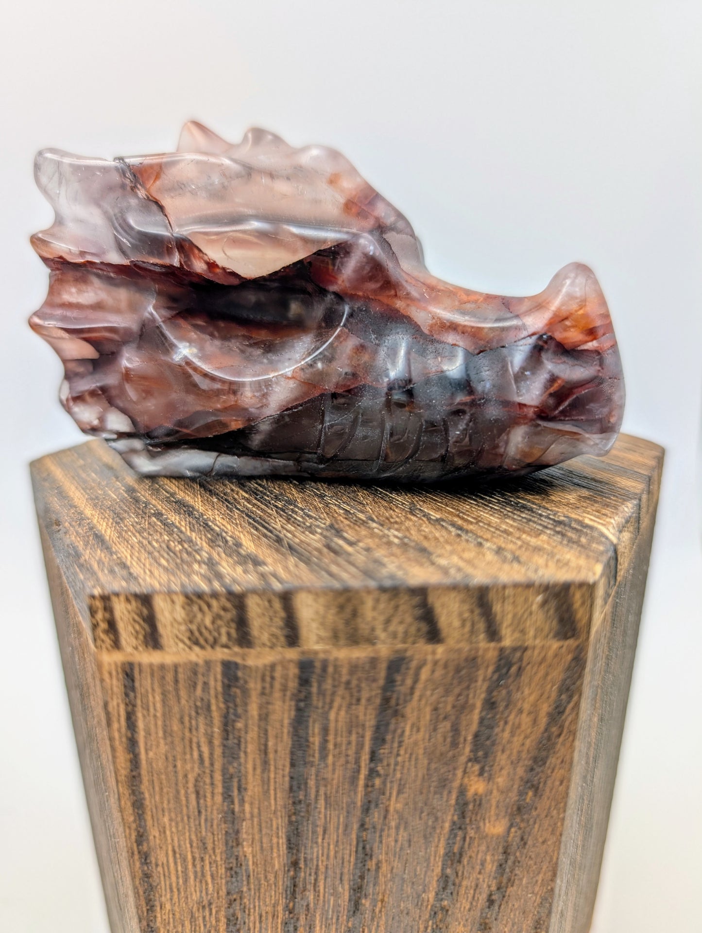 Fire Quartz Crystal Dragon Heads