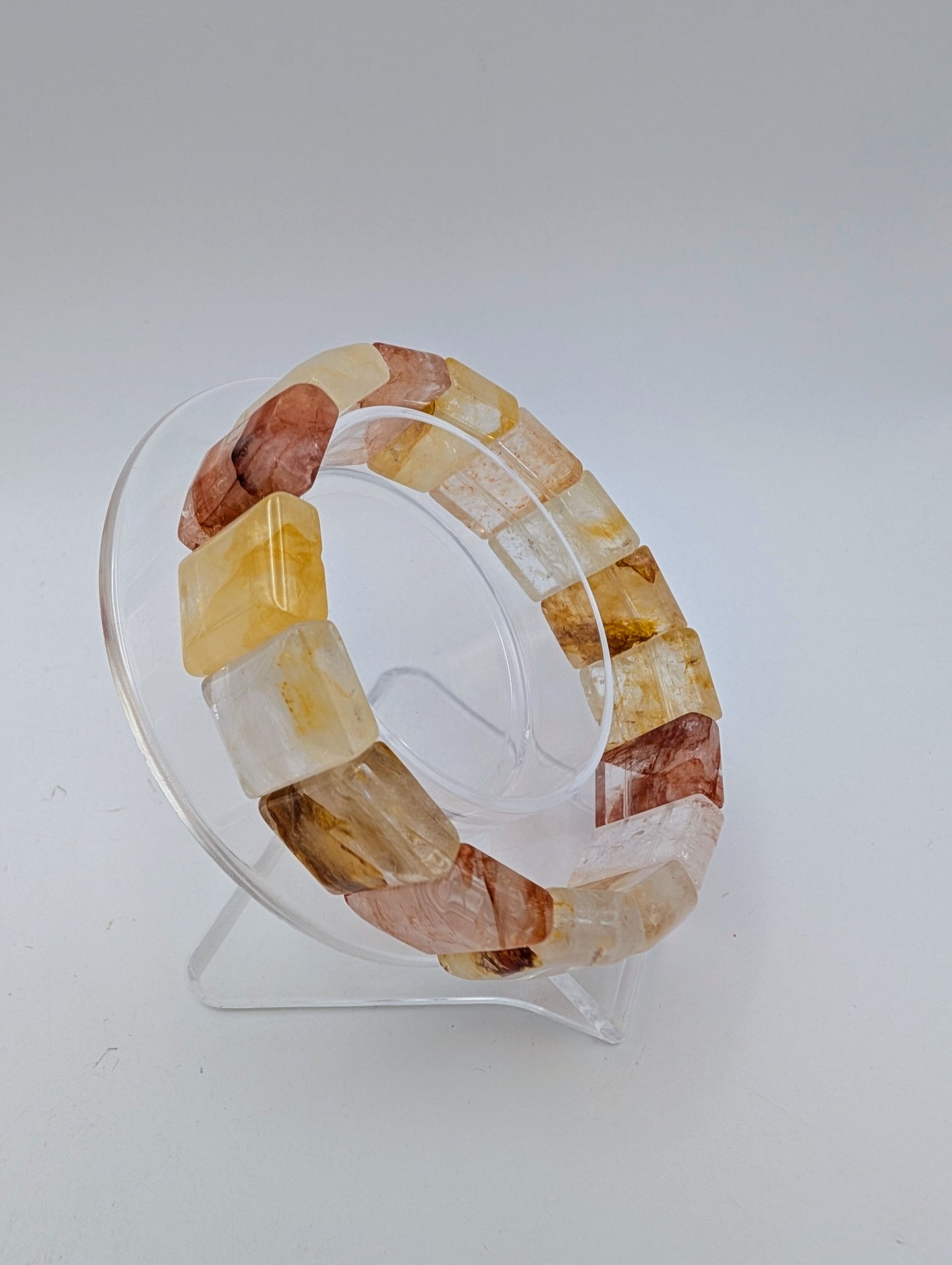 Fire Quartz with Golden Healer Bangle Bracelet