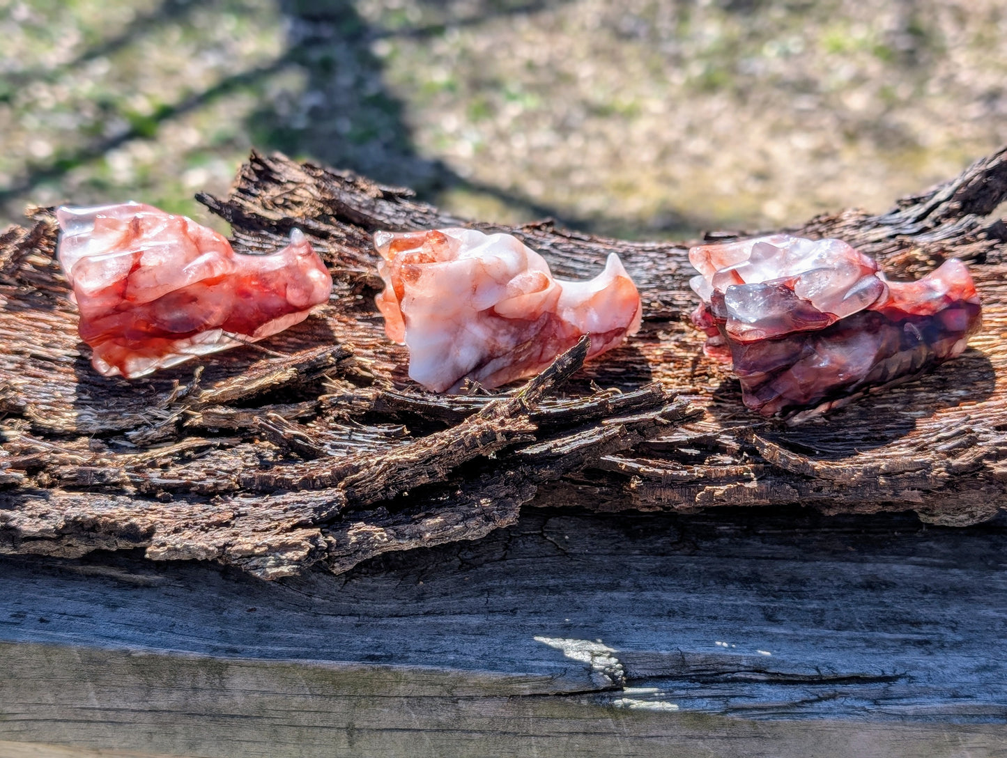 Fire Quartz Crystal Dragon Heads