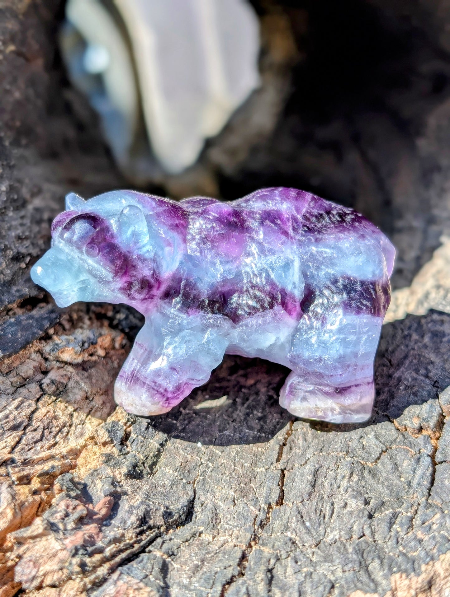 Fluorite Bear Carving