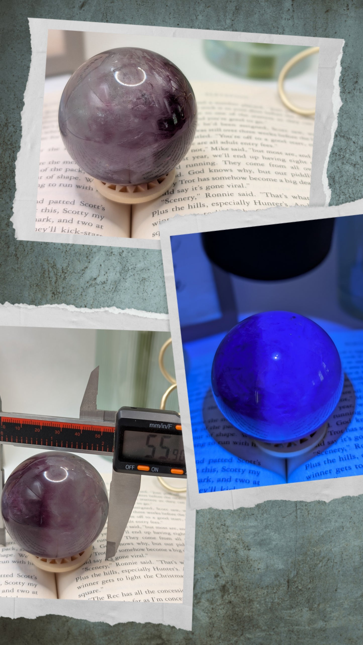 Green & Purple Fluorite Spheres With Brilliant UV Reaction!! Multiple Sizes Available!!