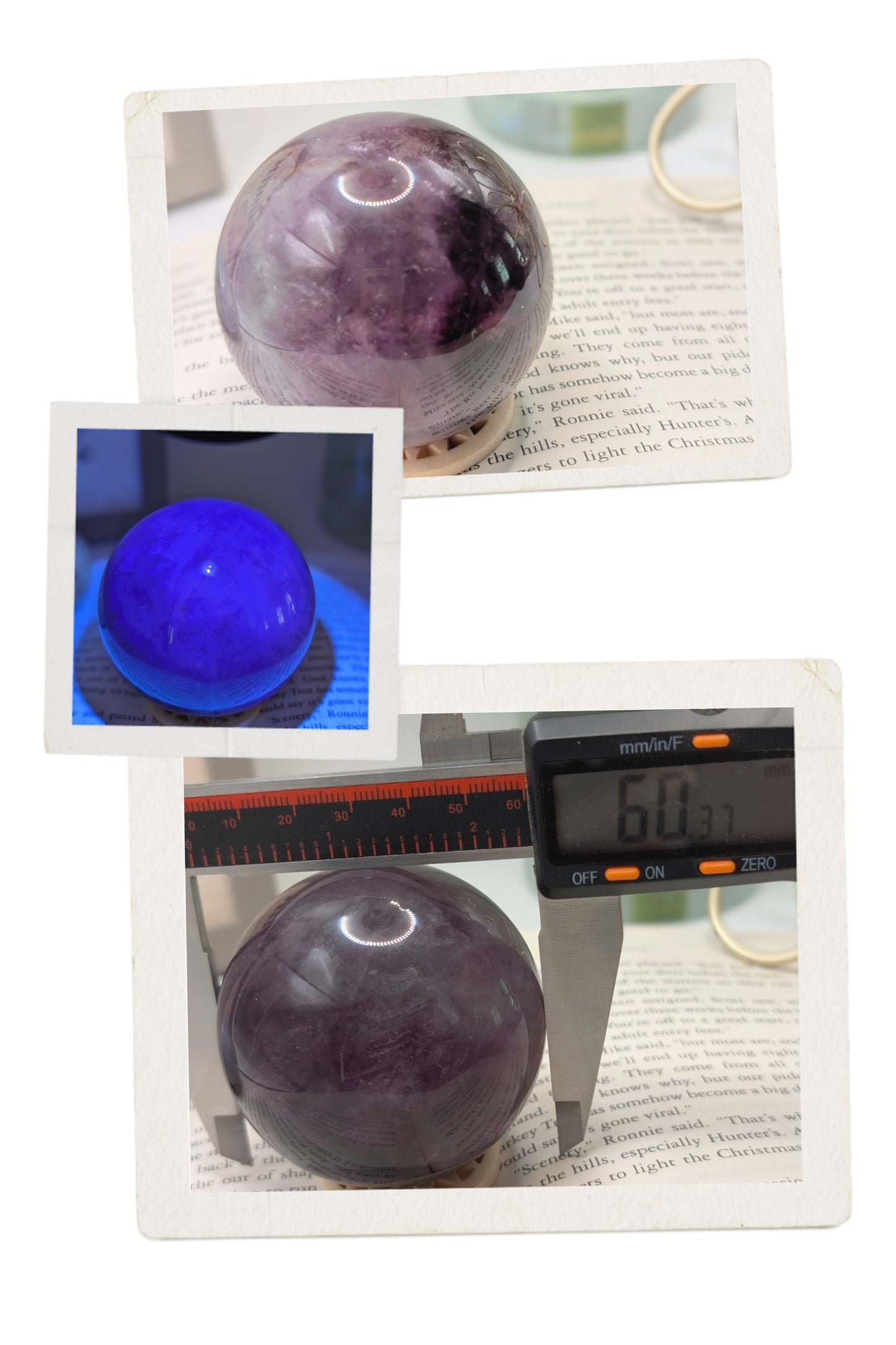 Green & Purple Fluorite Spheres With Brilliant UV Reaction!! Multiple Sizes Available!!