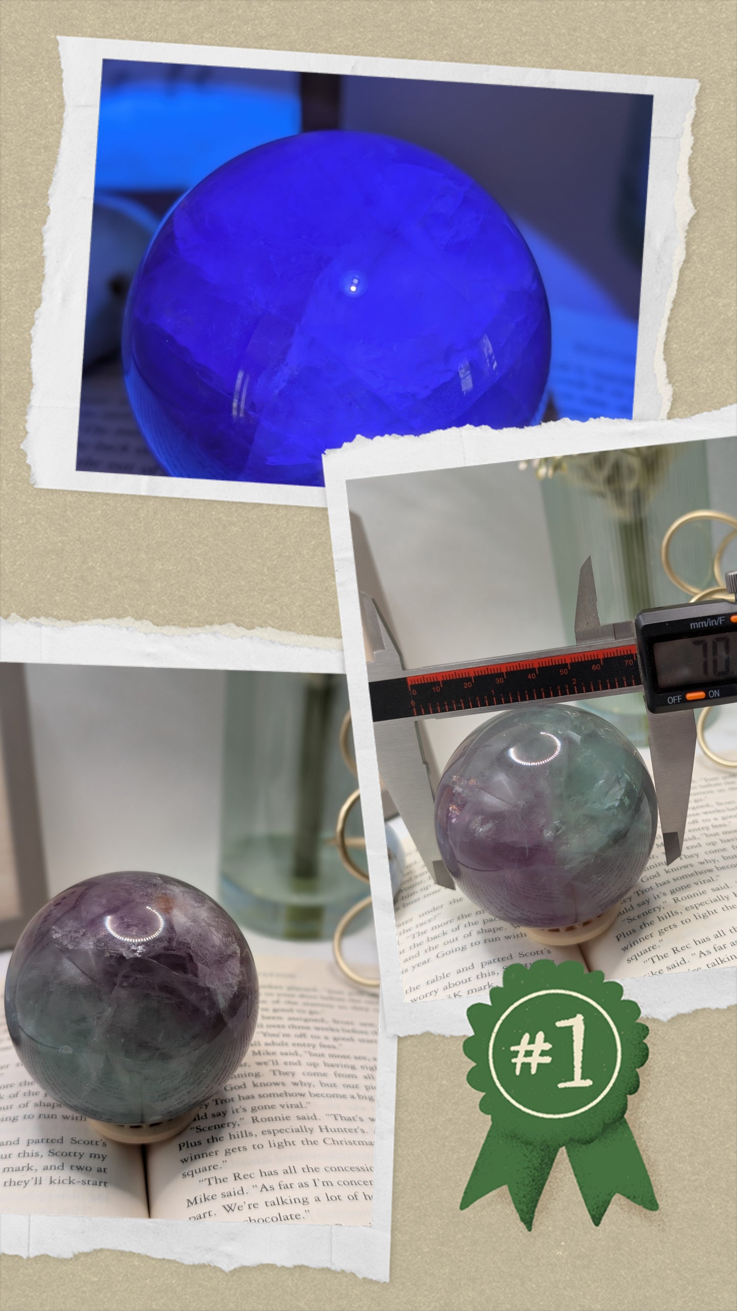 Green & Purple Fluorite Spheres With Brilliant UV Reaction!! Multiple Sizes Available!!