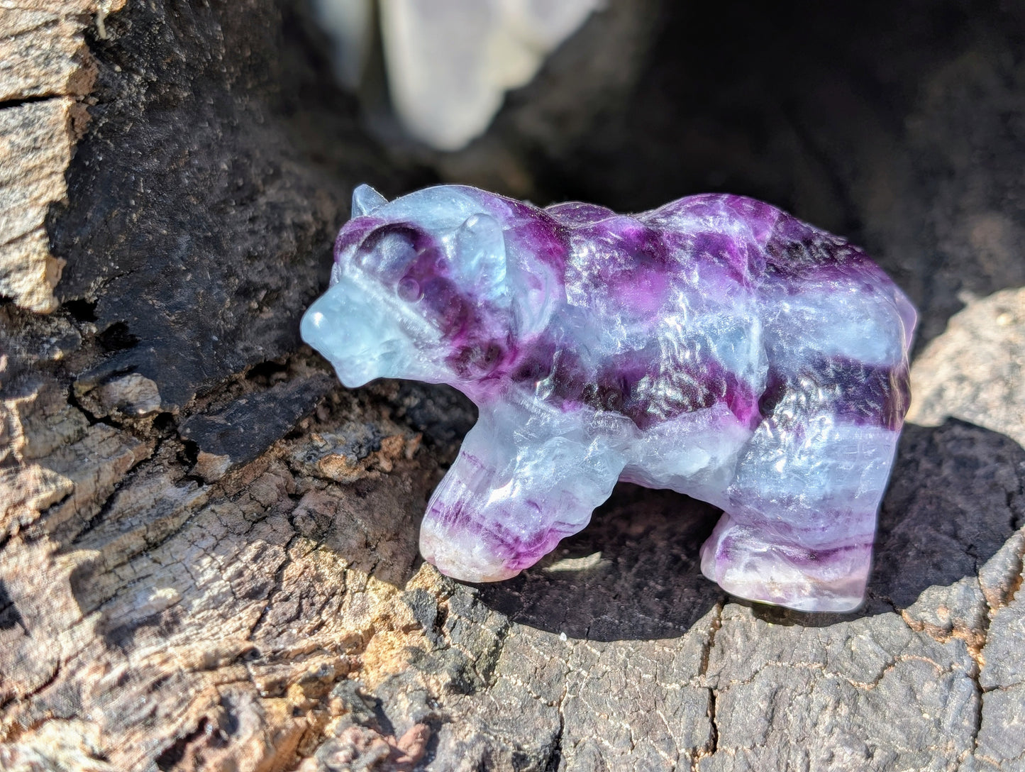 Fluorite Bear Carving