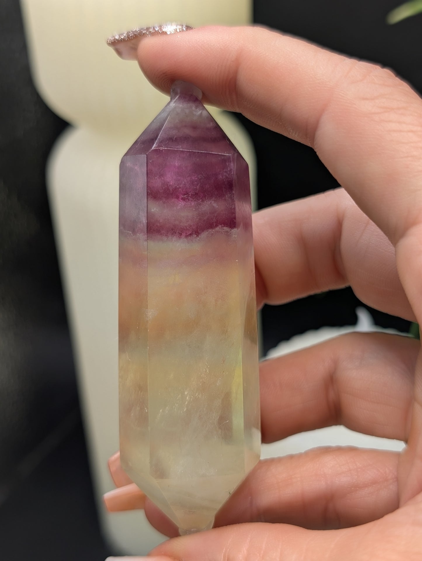 Fluorite Double Terminated Points in Greens, Yellows, Blues and Purple!