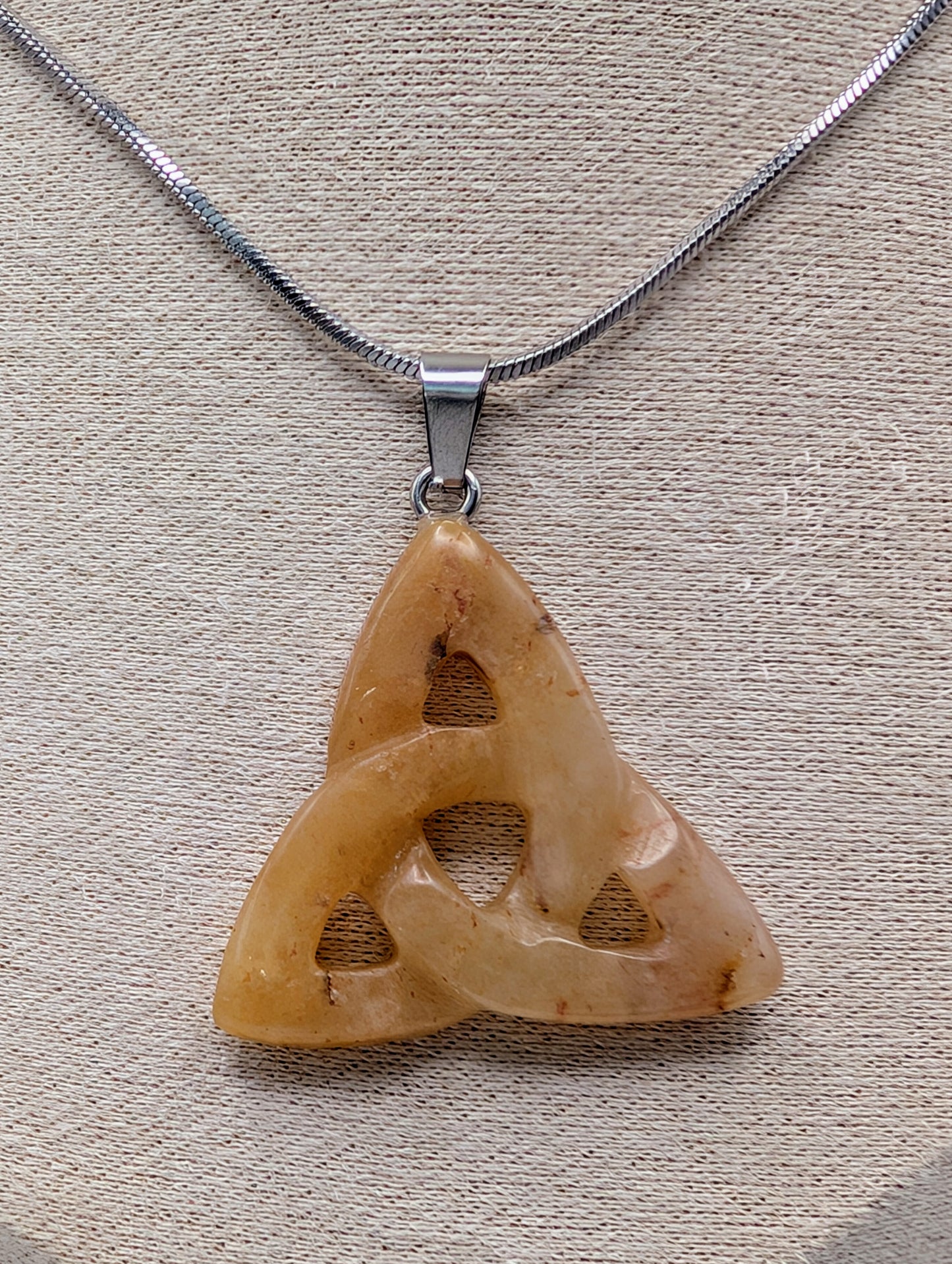 Crystal Stone - Celtic Knot Pendant Necklace
