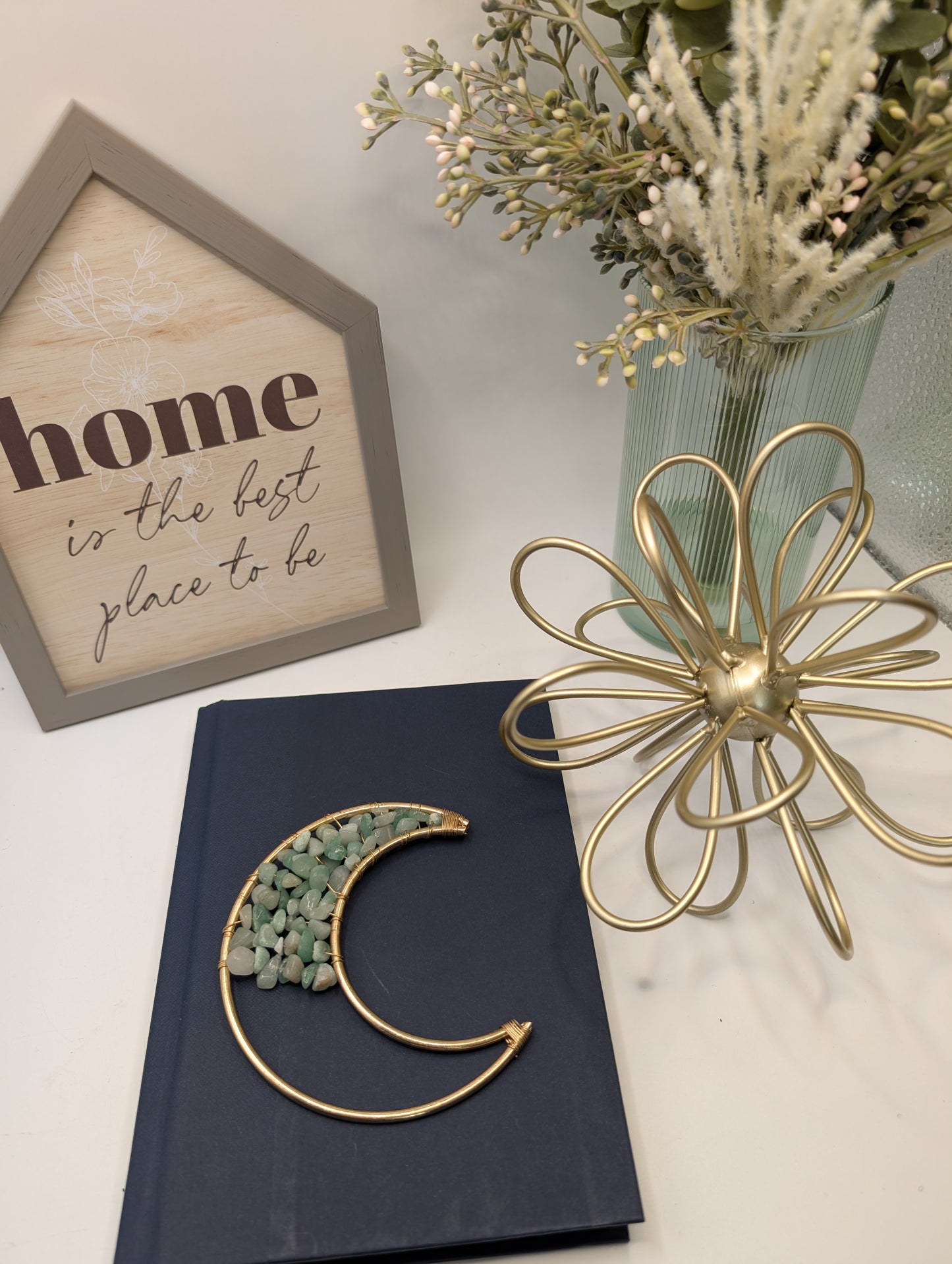Copper Crescent Moons with Crystal Chips - Embrace the Celestial Magic!