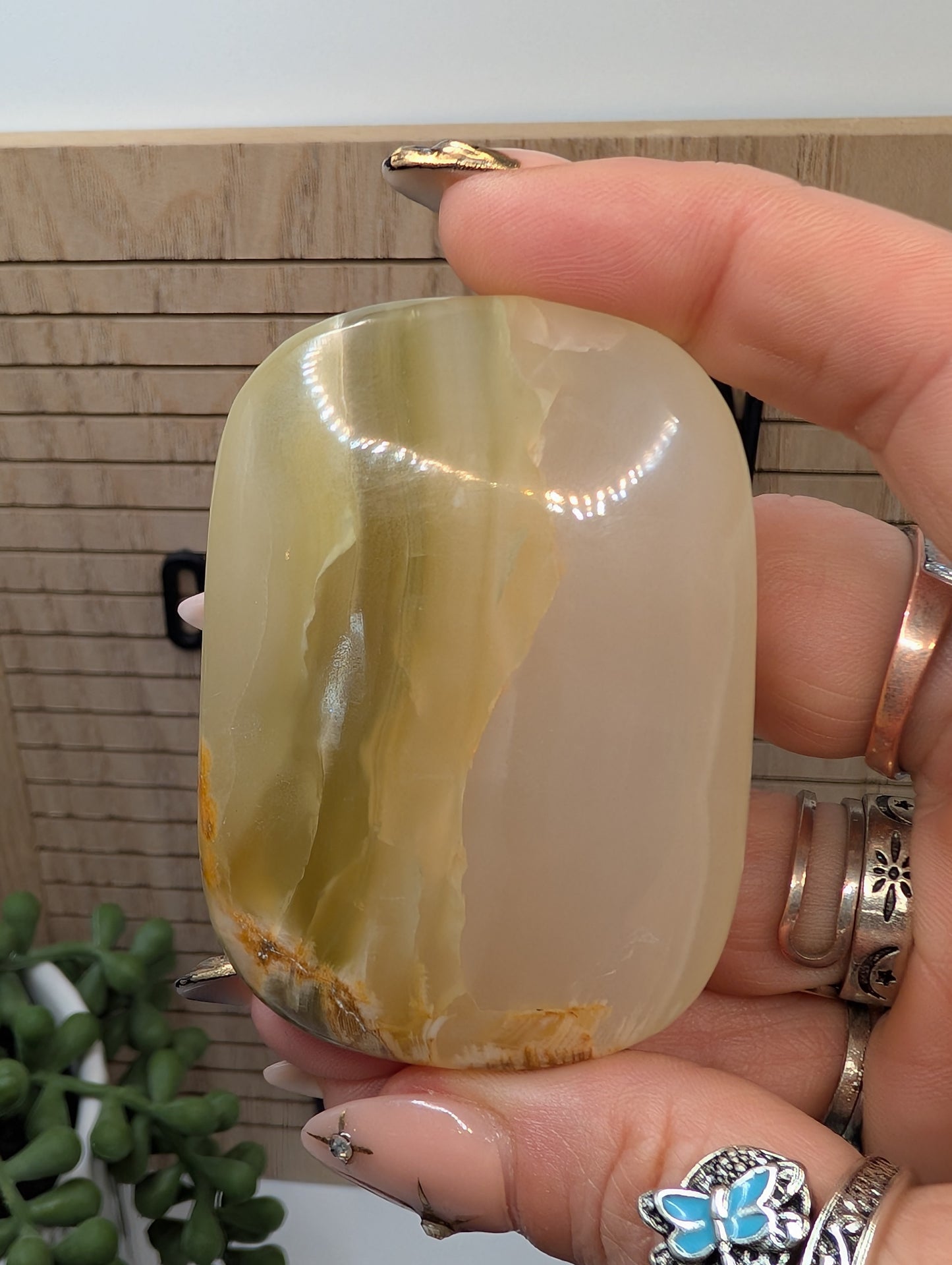 Green Banded Onyx Palm Stones - Stunning Banded HQ Stones from Pakistan!