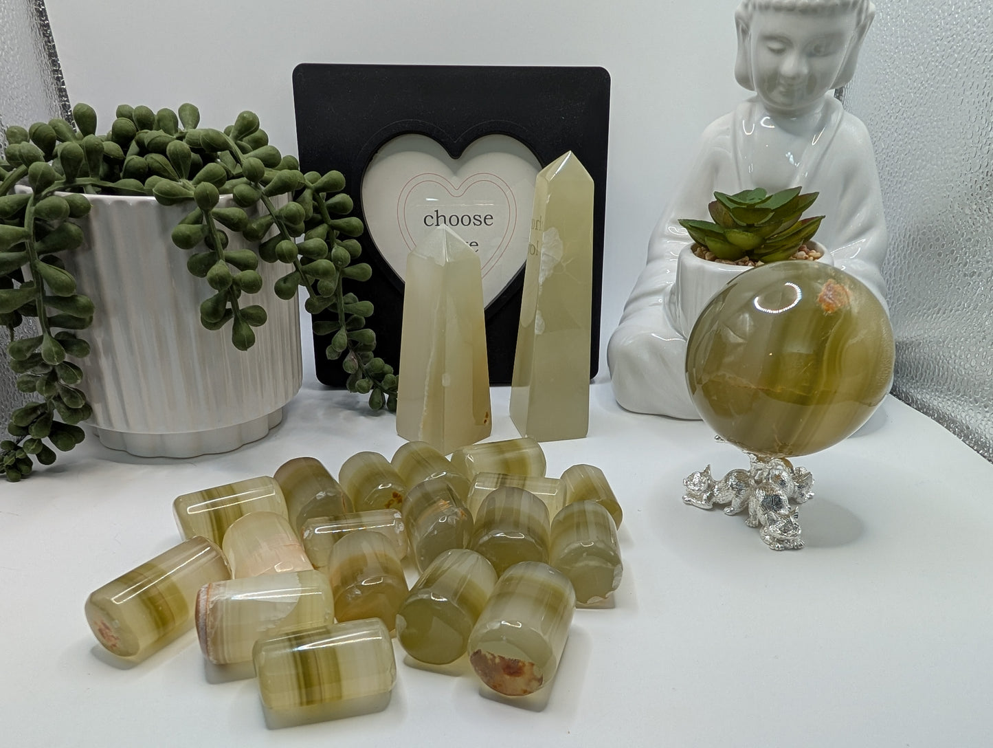 Green Onyx "Barrel Shaped" Tumbles - Extremely Unique Shape - High Quality Stones!