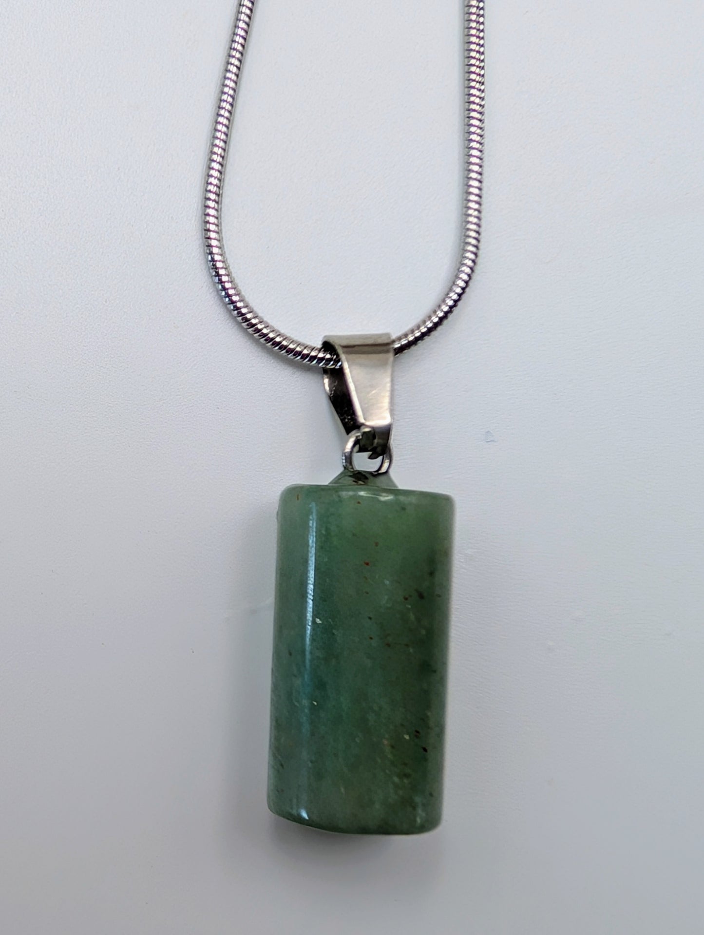 Crystal Barrel Bead Pendant Necklace on a 16" Silver Chain