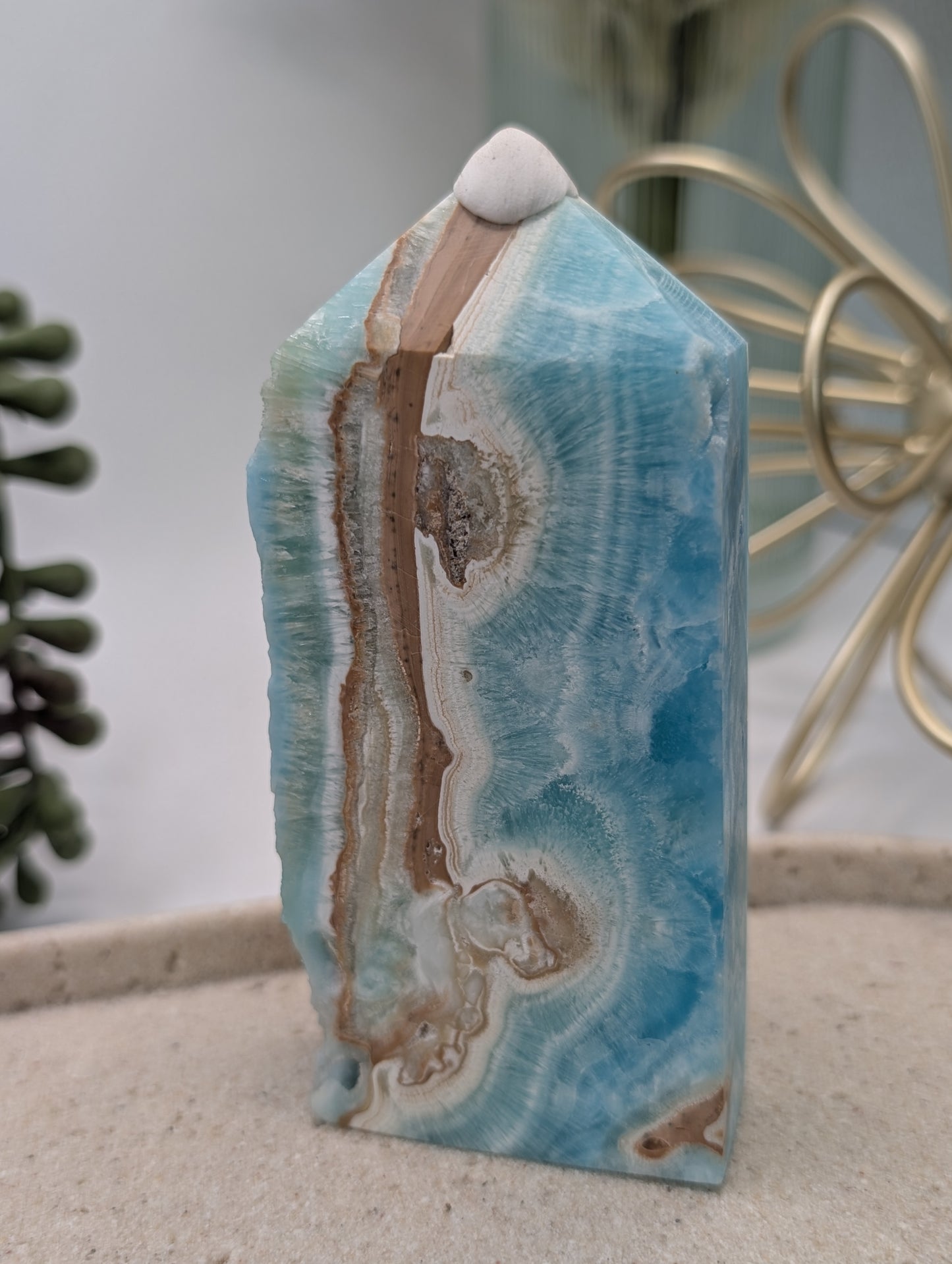 Hemimorphite Tower - Whispering Waters Crystal Point