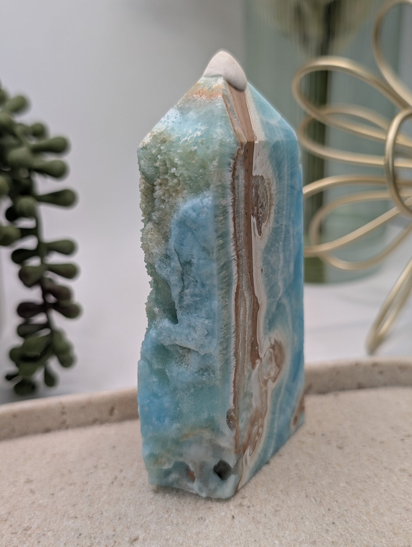 Hemimorphite Tower - Whispering Waters Crystal Point