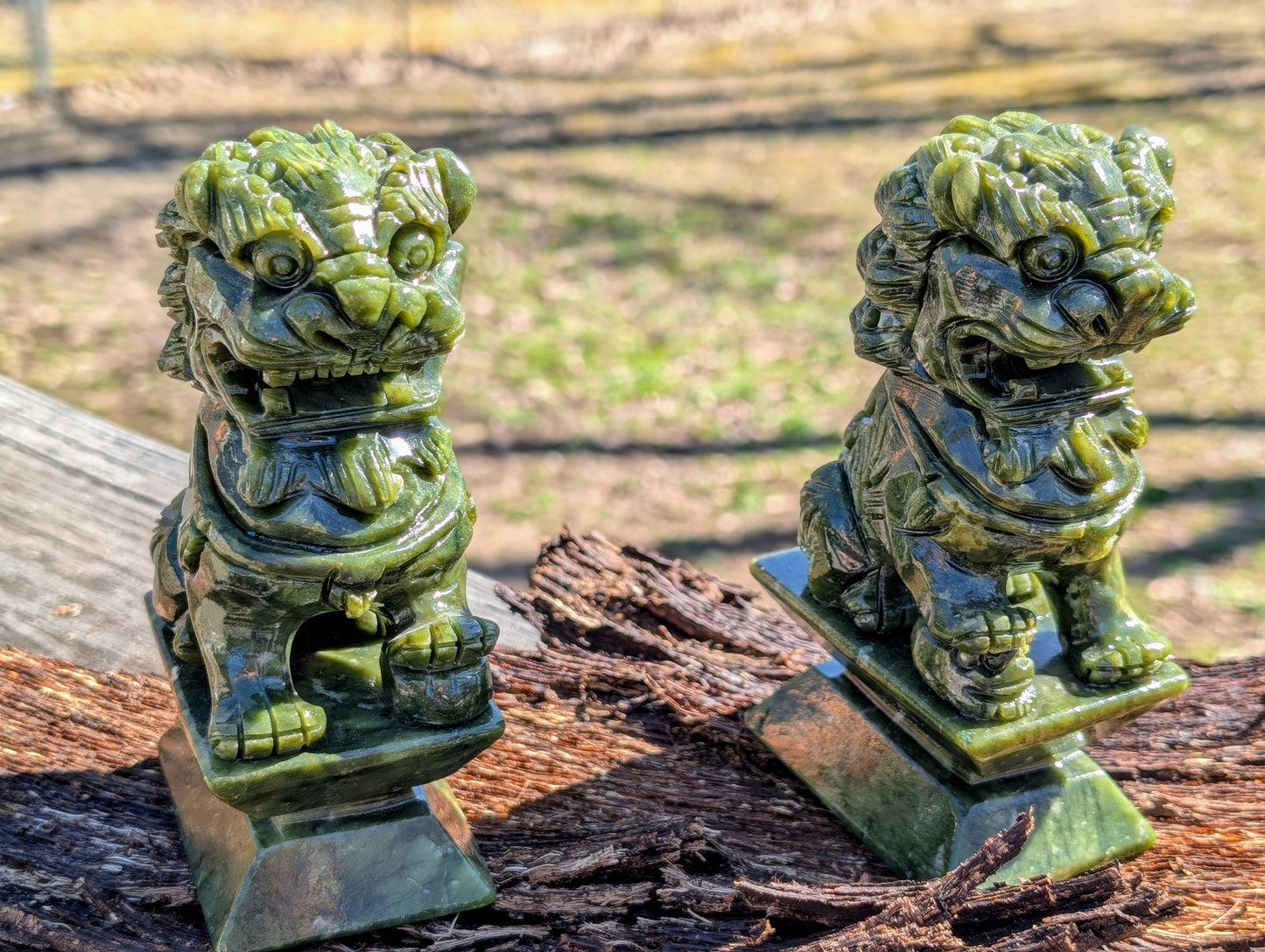 Set of Green Jade Dragon Book Ends