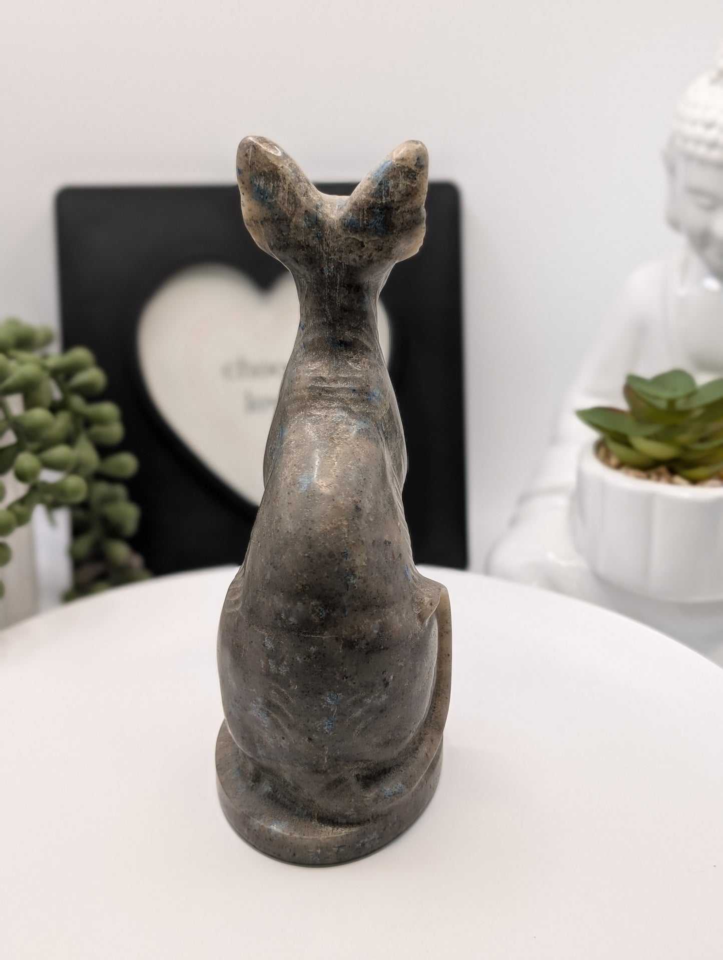 Large K2 Stone Sphynx Cat Carving - Statement Piece!