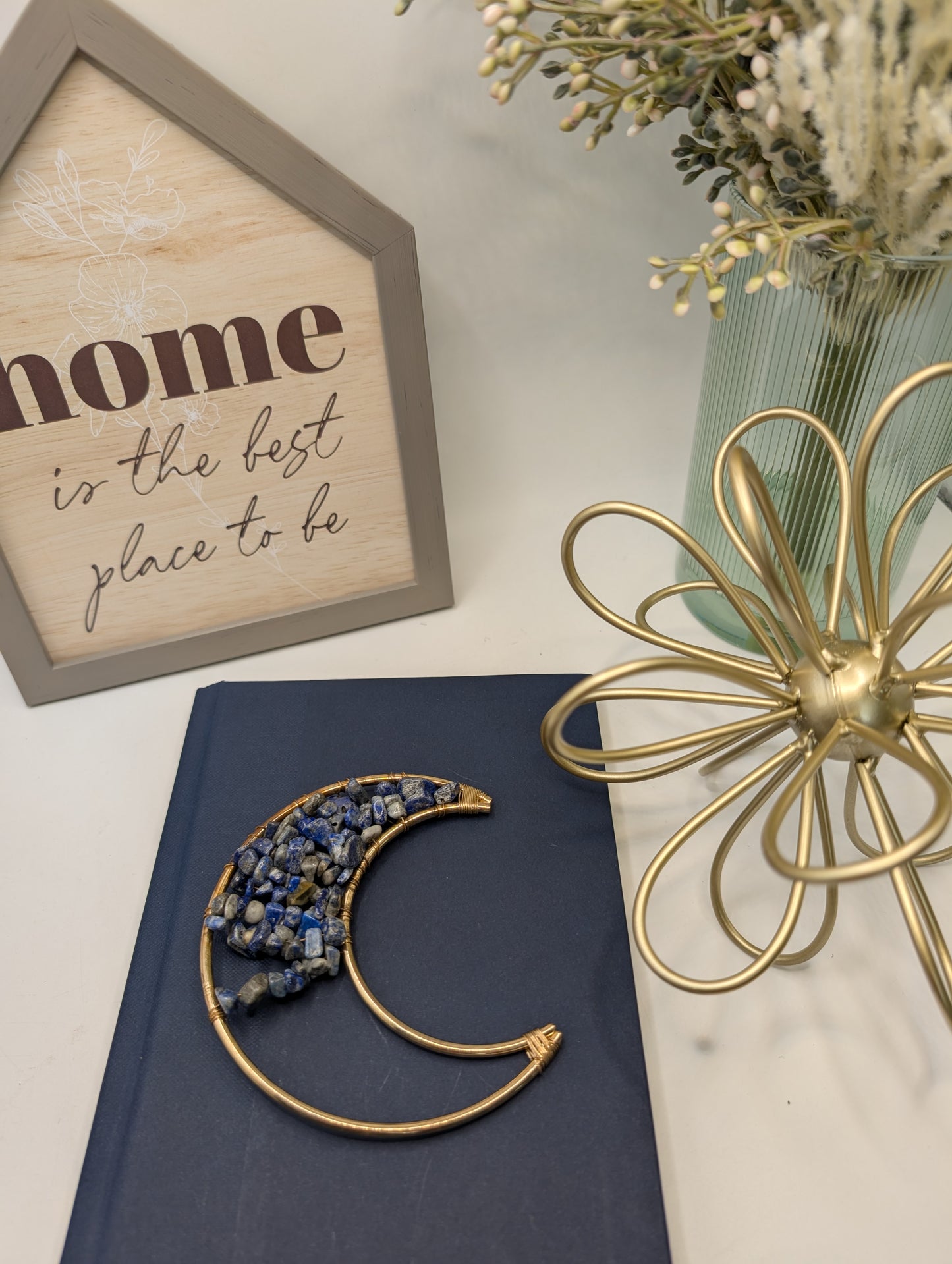 Copper Crescent Moons with Crystal Chips - Embrace the Celestial Magic!