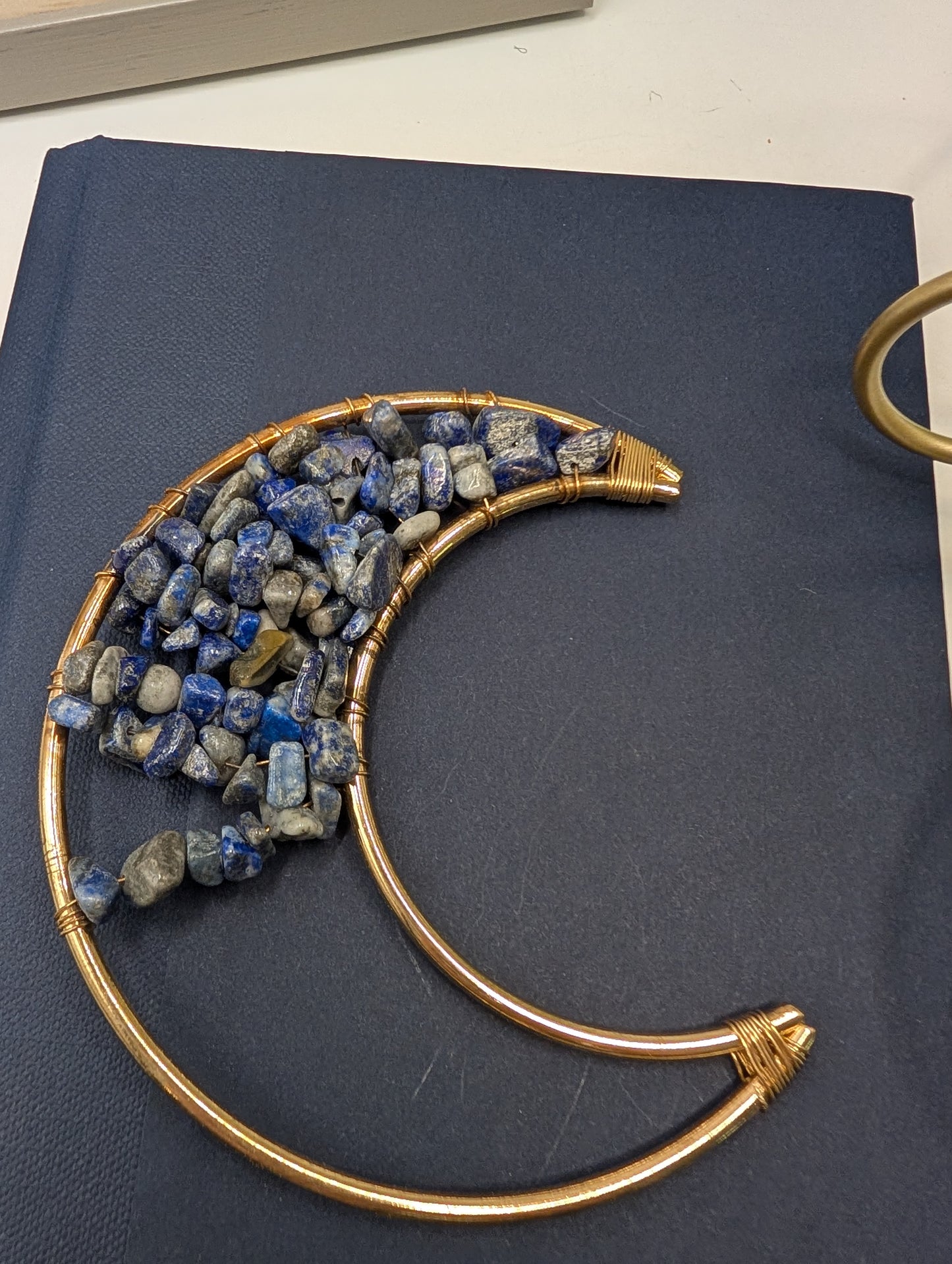 Copper Crescent Moons with Crystal Chips - Embrace the Celestial Magic!