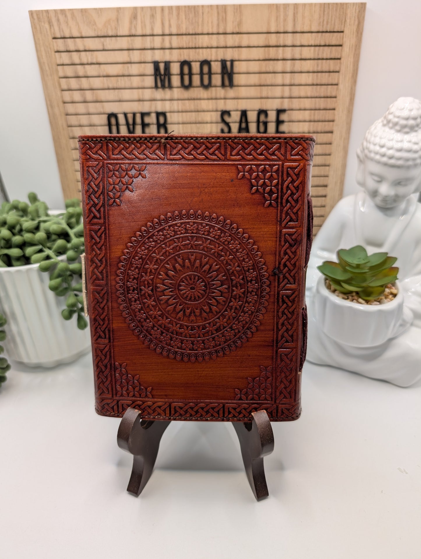 Brown Leather Journal with Metal Clasp Closure